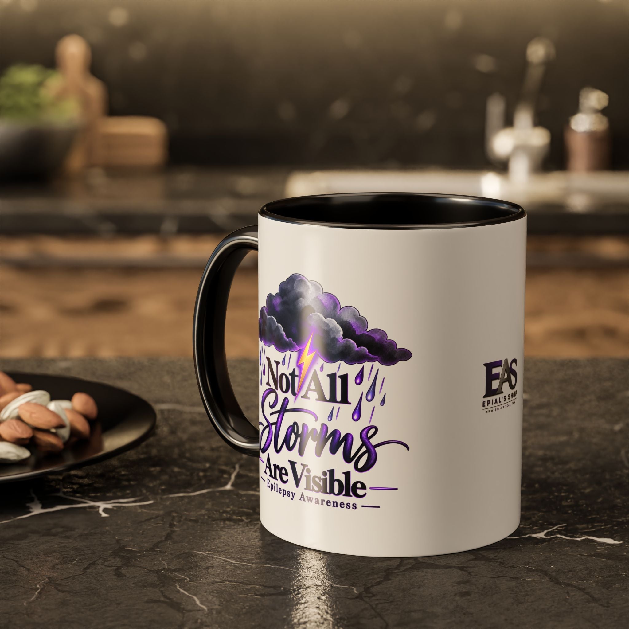 Not All Storms Are Visible Epilepsy Awareness Mug | Purple Storm Cloud Coffee Cup (11oz/15oz)
