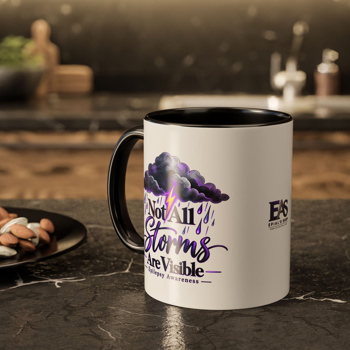Not All Storms Are Visible Epilepsy Awareness Mug | Purple Storm Cloud Coffee Cup (11oz/15oz)