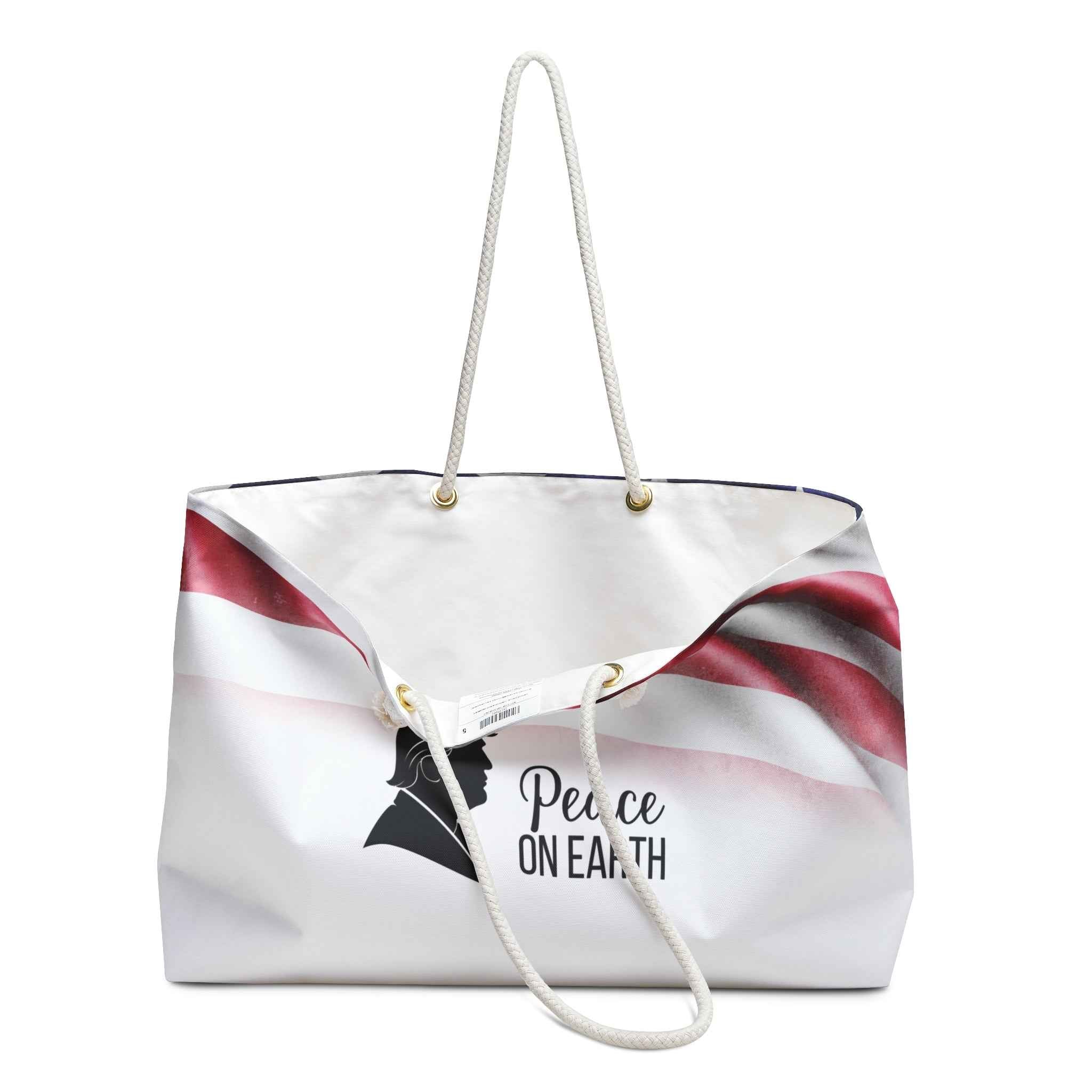 Peace on Earth Weekender Bag – Trump Statement Political Parody Tote