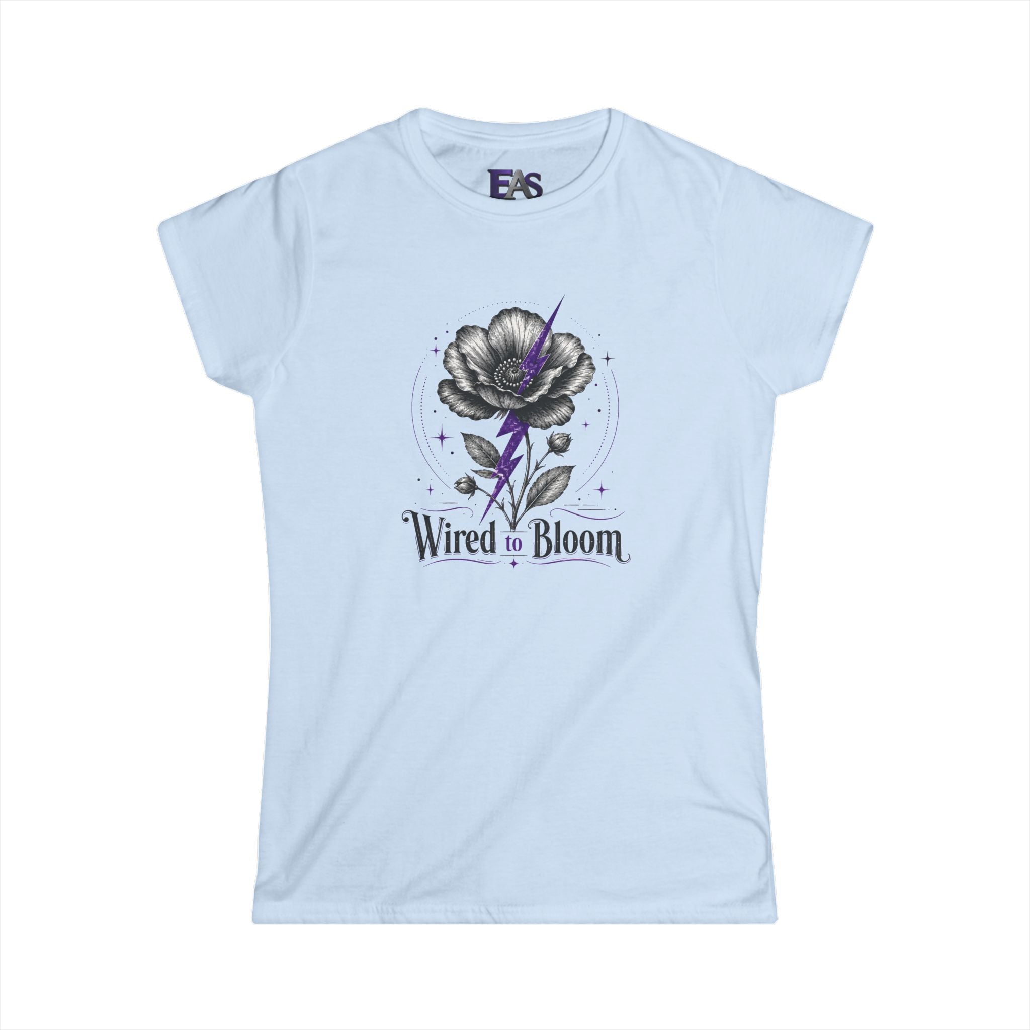 Wired to Bloom Epilepsy Awareness T-Shirt | Subtle Purple Lightning Floral Tee
