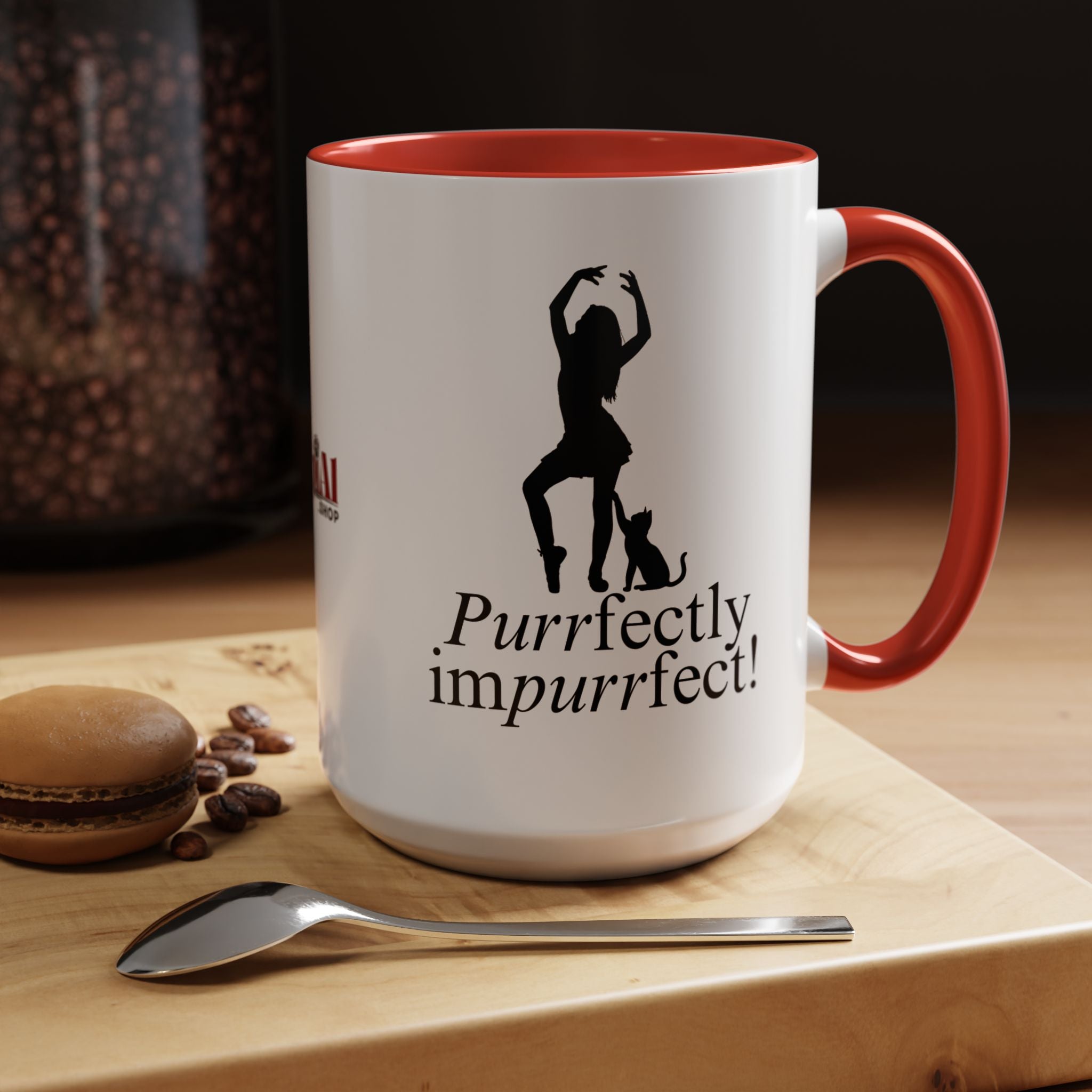 Photo depicting the ​Purrfectly Impurrfect Accent Coffee Mug (11, 15oz) from EpiAl's Shop.