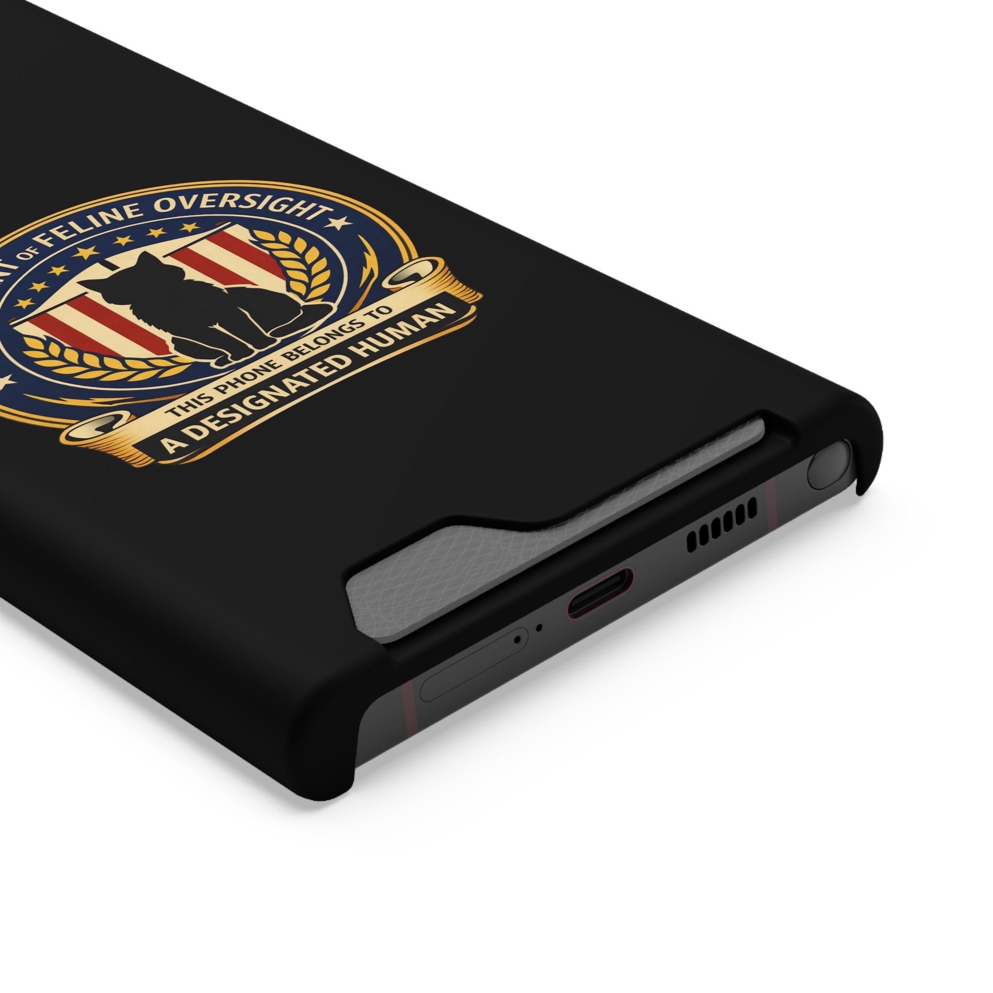 Department of Feline Oversight iPhone Case – “Designated Human” Official Seal, MagSafe Slim Case with Card Slot