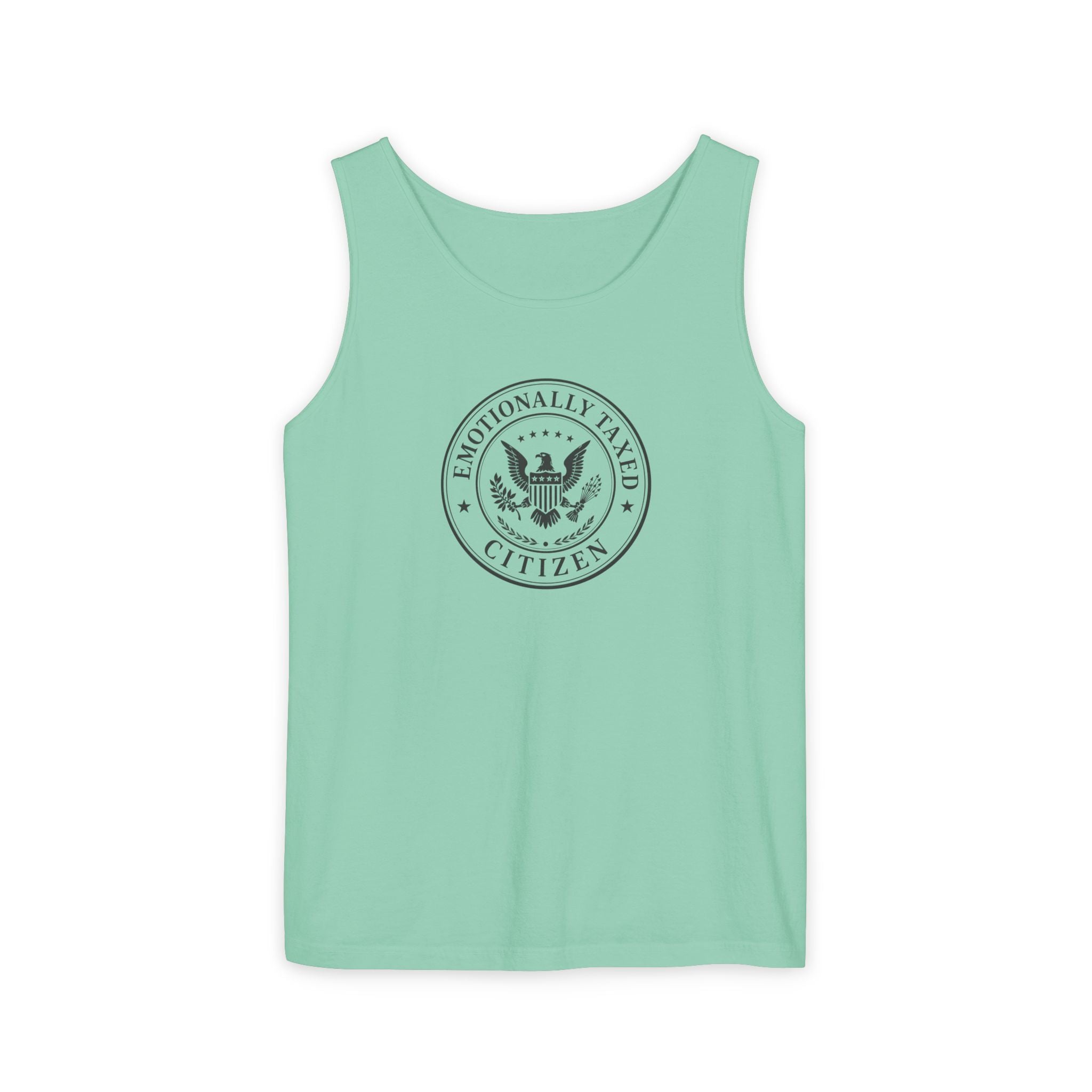 Emotionally Taxed Citizen Garment-Dyed Tank Top | Vintage Parody Cotton Tank