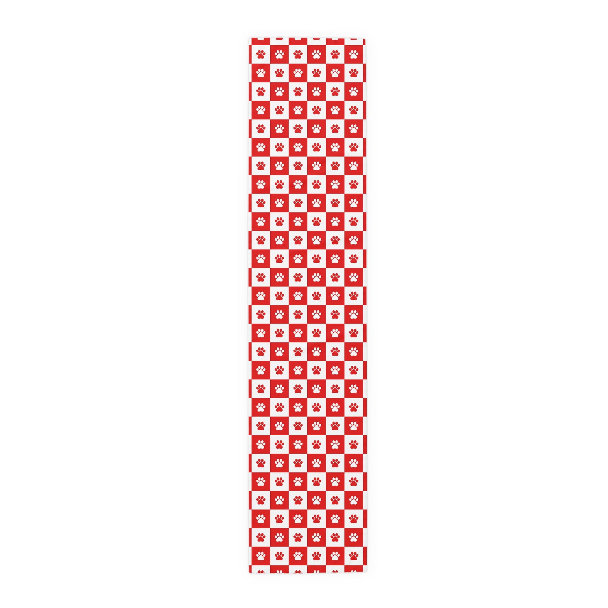 Red & White Paws Table Runner (Cotton, Poly)