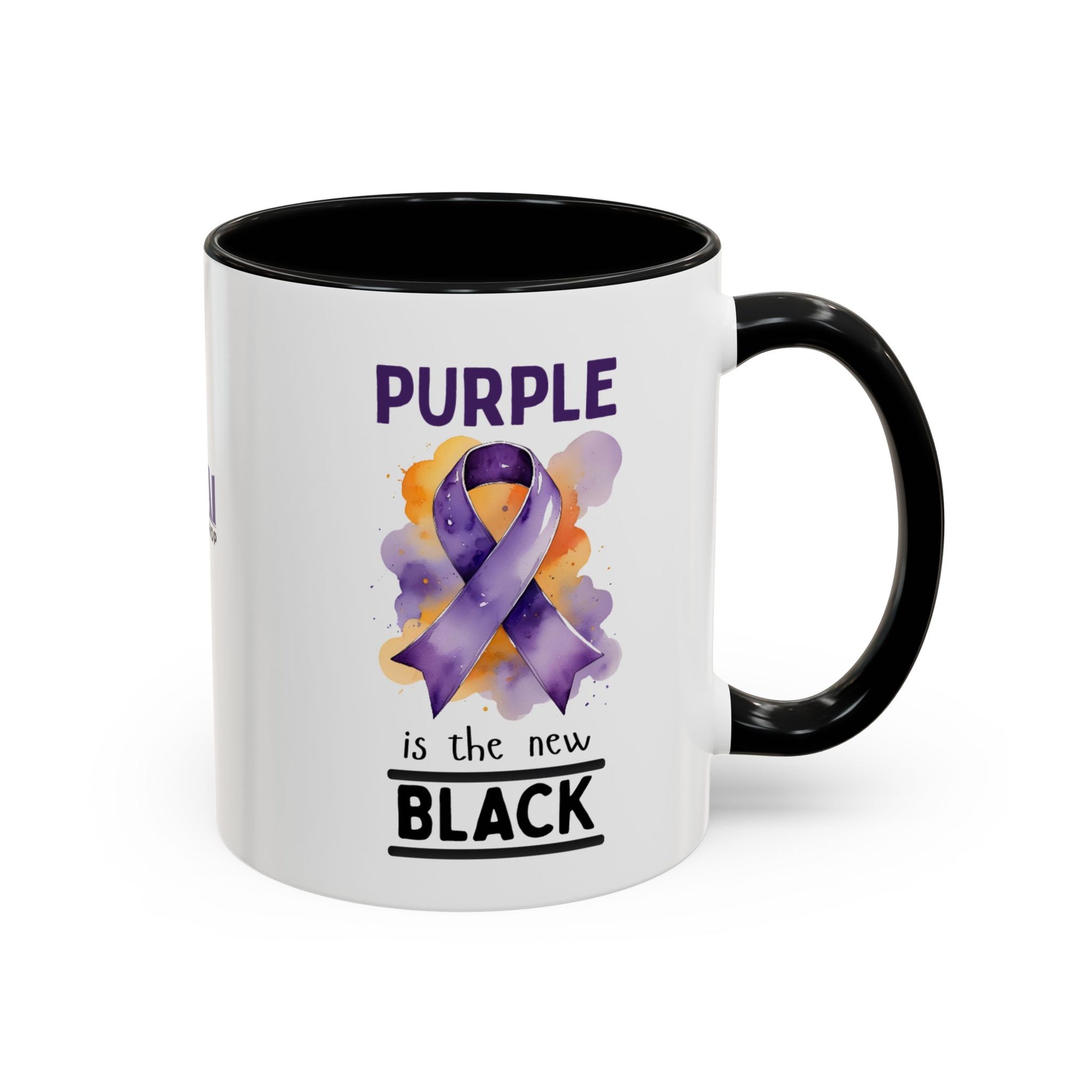 Purple Ribbon Accent Coffee Mug