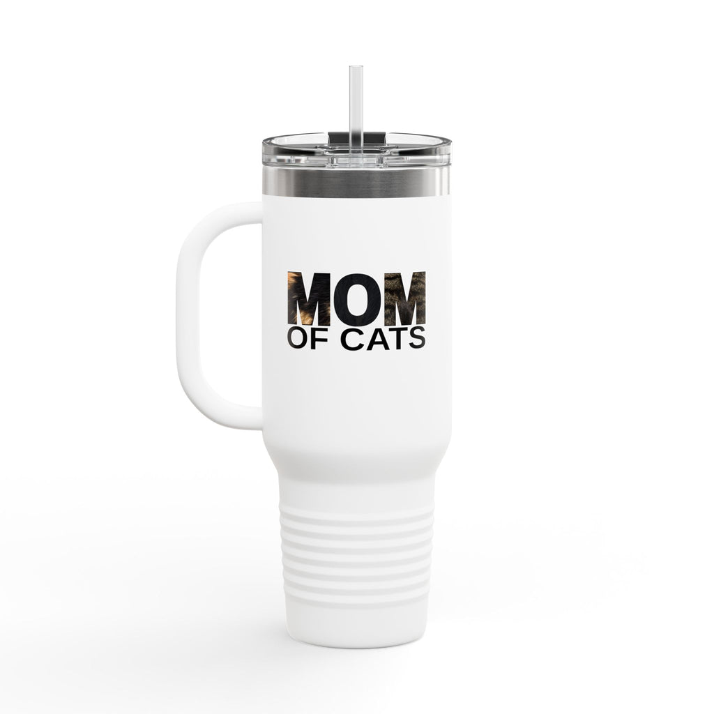 Mom of Cats Insulated Travel Mug - 40oz Coffee Tumbler for Cat Lovers