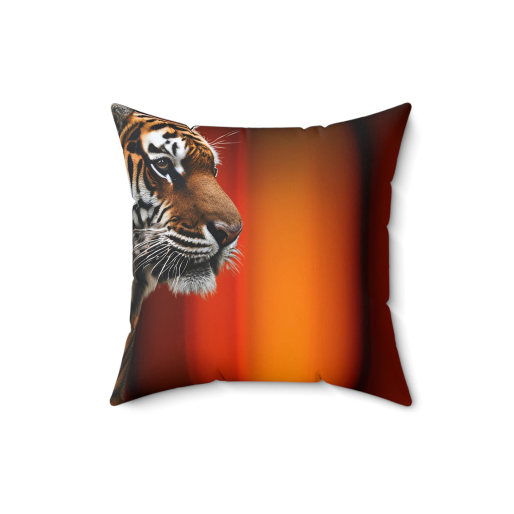 Elegant Tiger Print Square Pillow - Vibrant Home Decor
