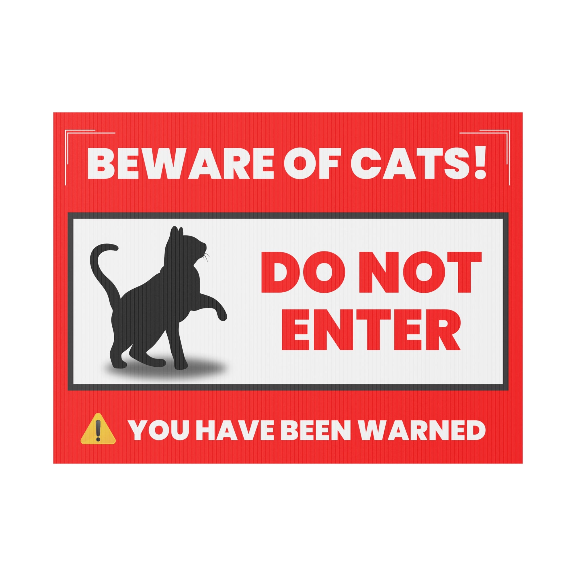 Beware of Cats Yard Sign | Funny Outdoor Decor | Do Not Enter Warning