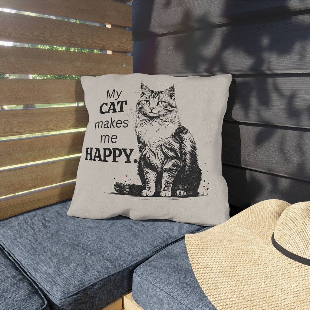 Cat-Themed Outdoor Pillows, Cozy Decor for Cat Lovers