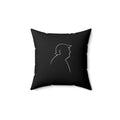 Single-Line Portrait Suede Throw Pillow | Modern Graphic Accent Cushion
