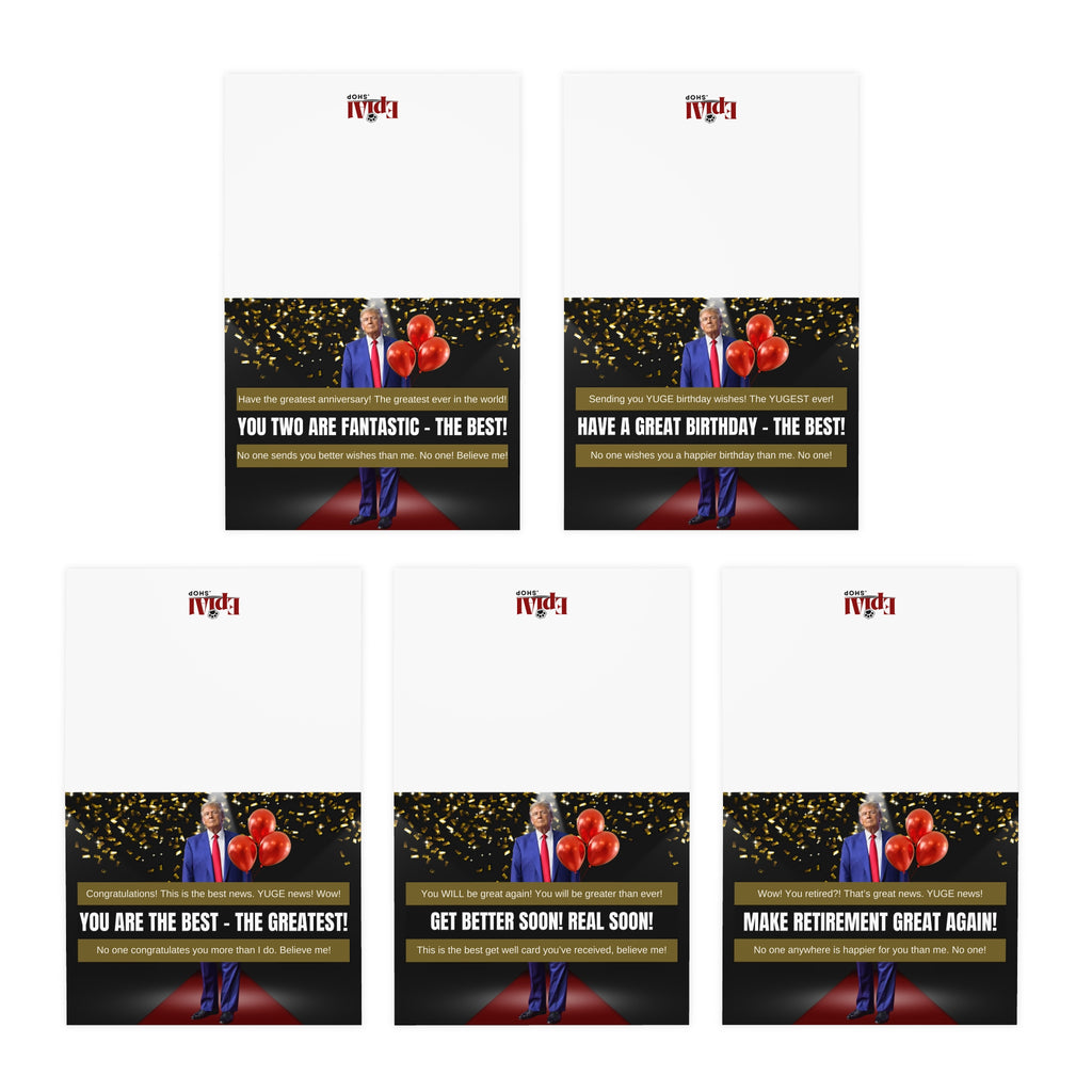 Donald Trump Multi-Design Greeting Cards, Blank Inside (5-Pack)