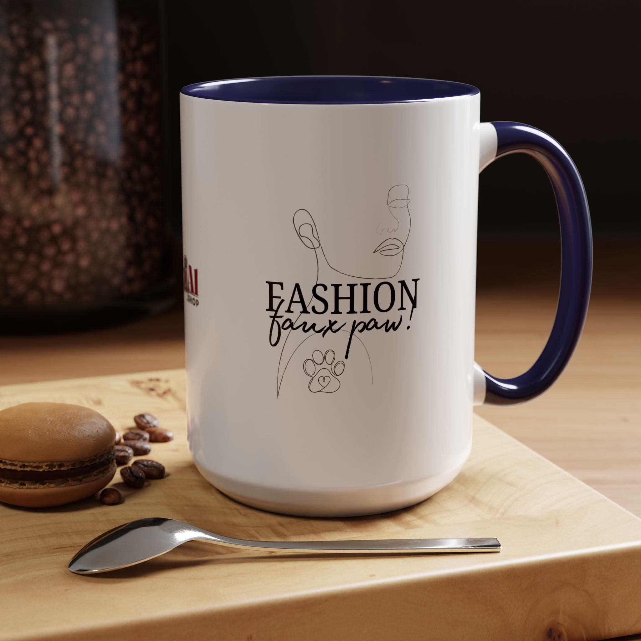 Photo depicting the ​Fashion Faux Paw Accent Coffee Mug (11, 15oz) from EpiAl's Shop.