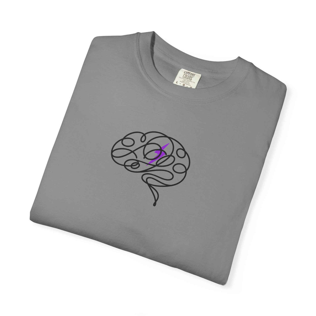 Abstract Brain Line Art T-Shirt – Epilepsy Awareness Edition