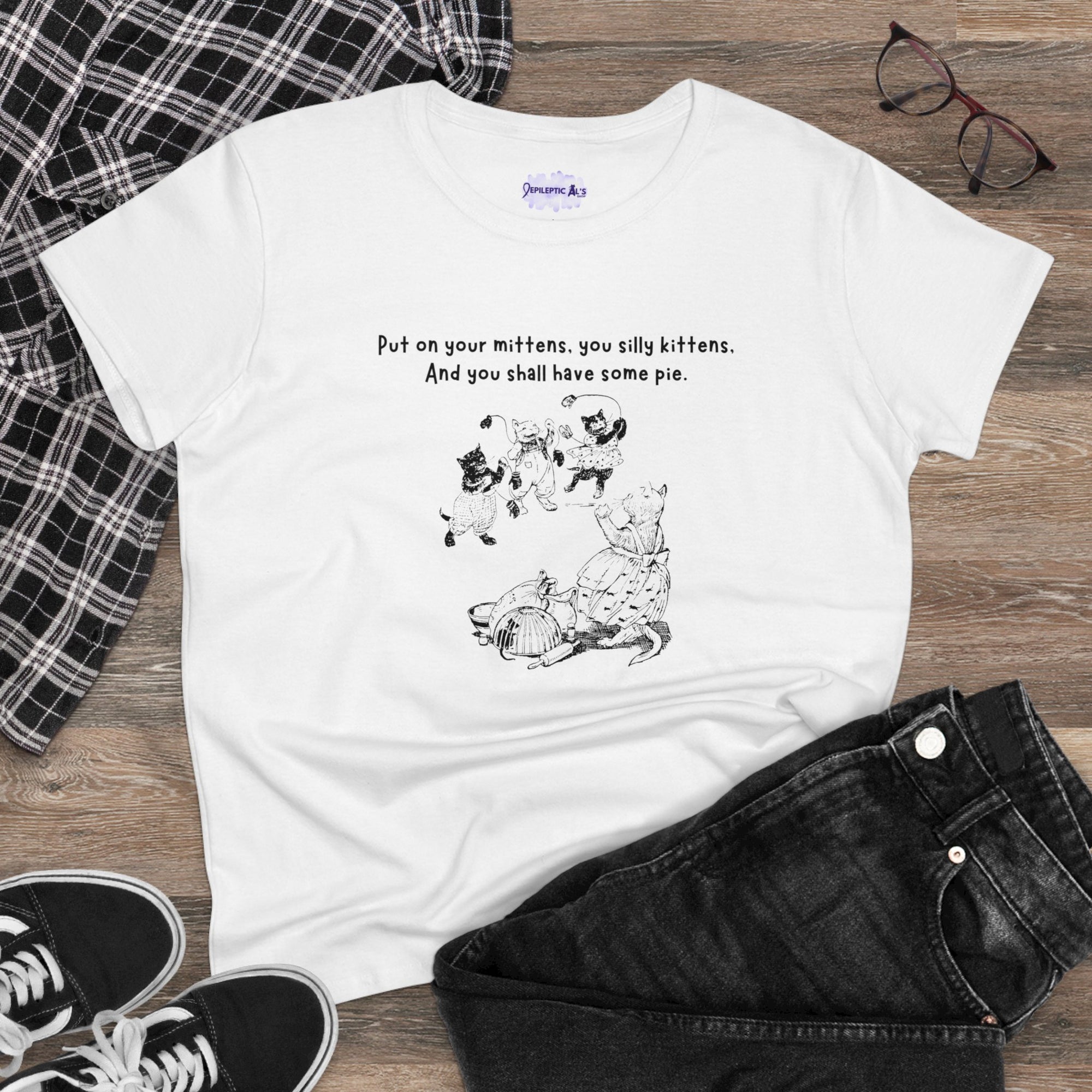 Kittens and Mittens Women's Midweight Cotton Tee - T - Shirt - Epileptic Al’s Shop