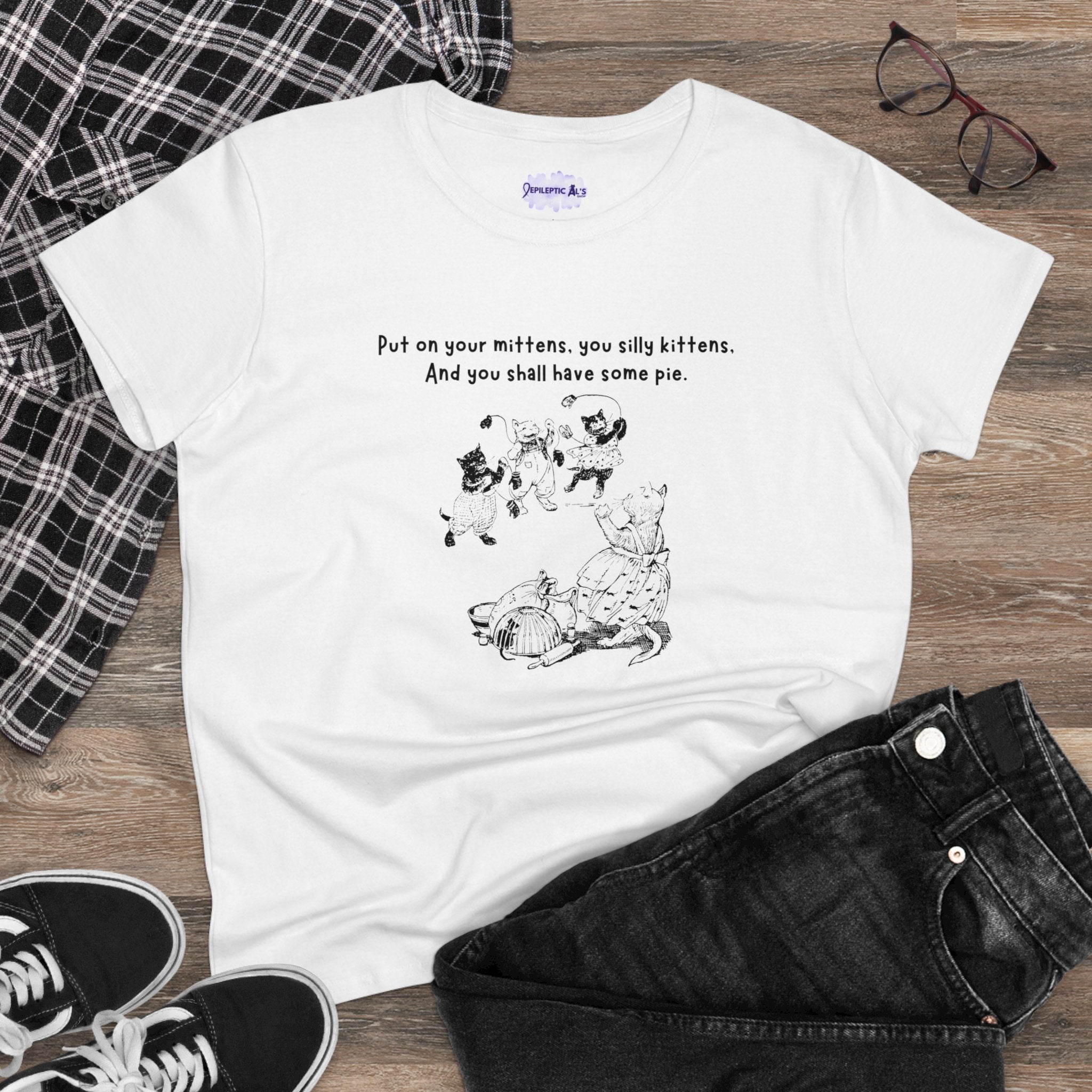 Kittens and Mittens Women's Midweight Cotton Tee - T - Shirt - Epileptic Al’s Shop