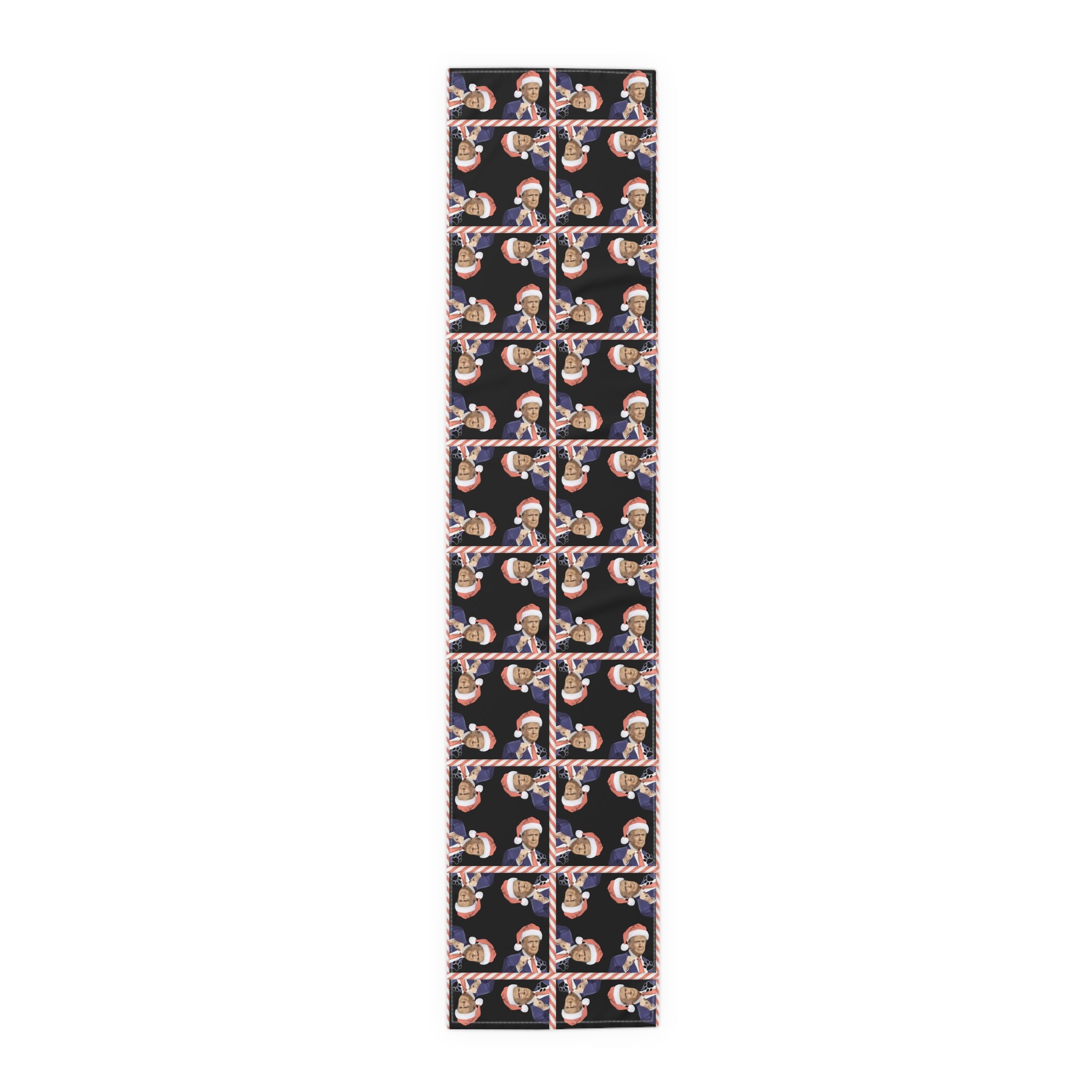 Photo depicting the ​Trump Novelty Christmas Table Runner (Cotton, Poly) from EpiAl's Shop.