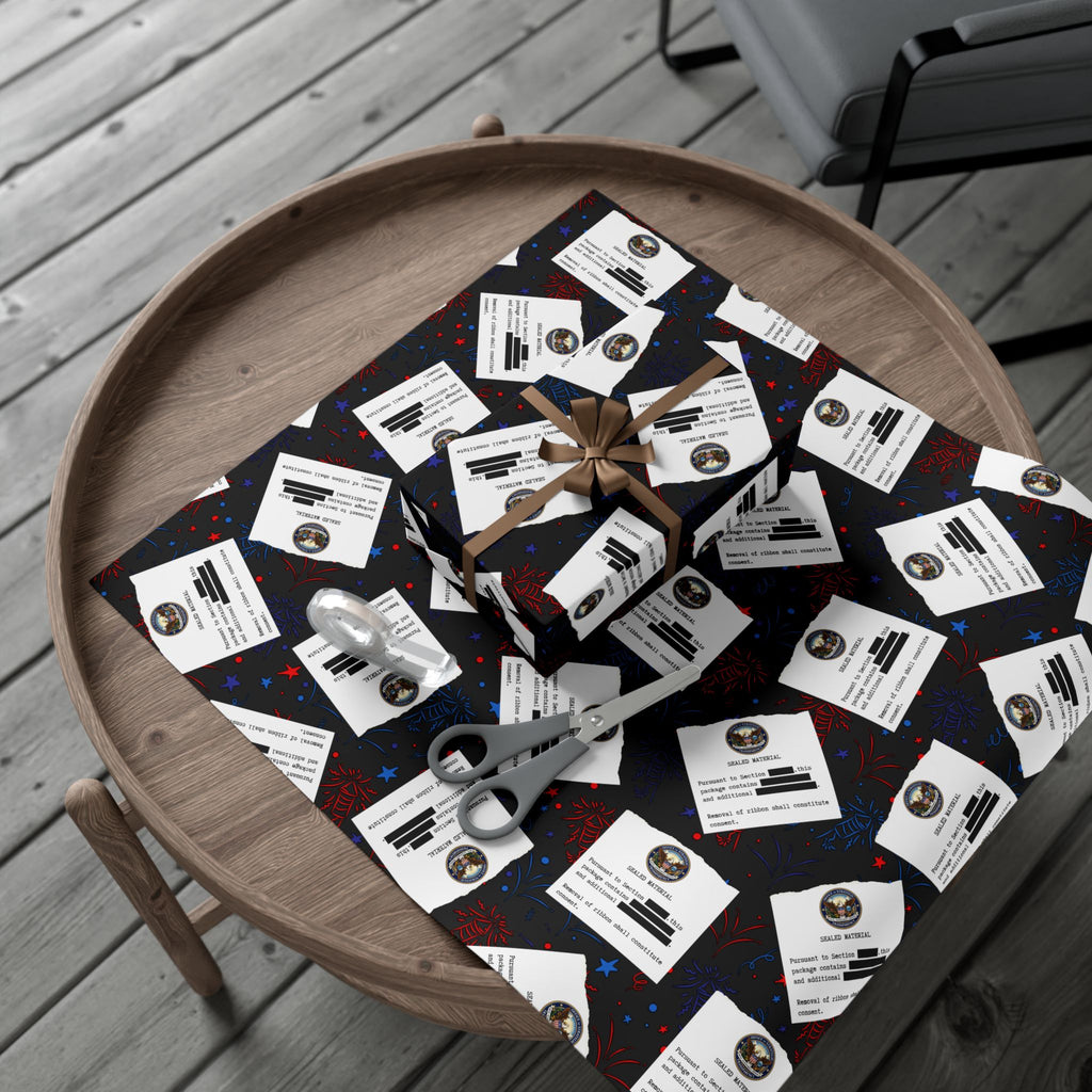 Classified Celebration Gift Wrap – Patriotic Parody Fireworks Wrapping Paper