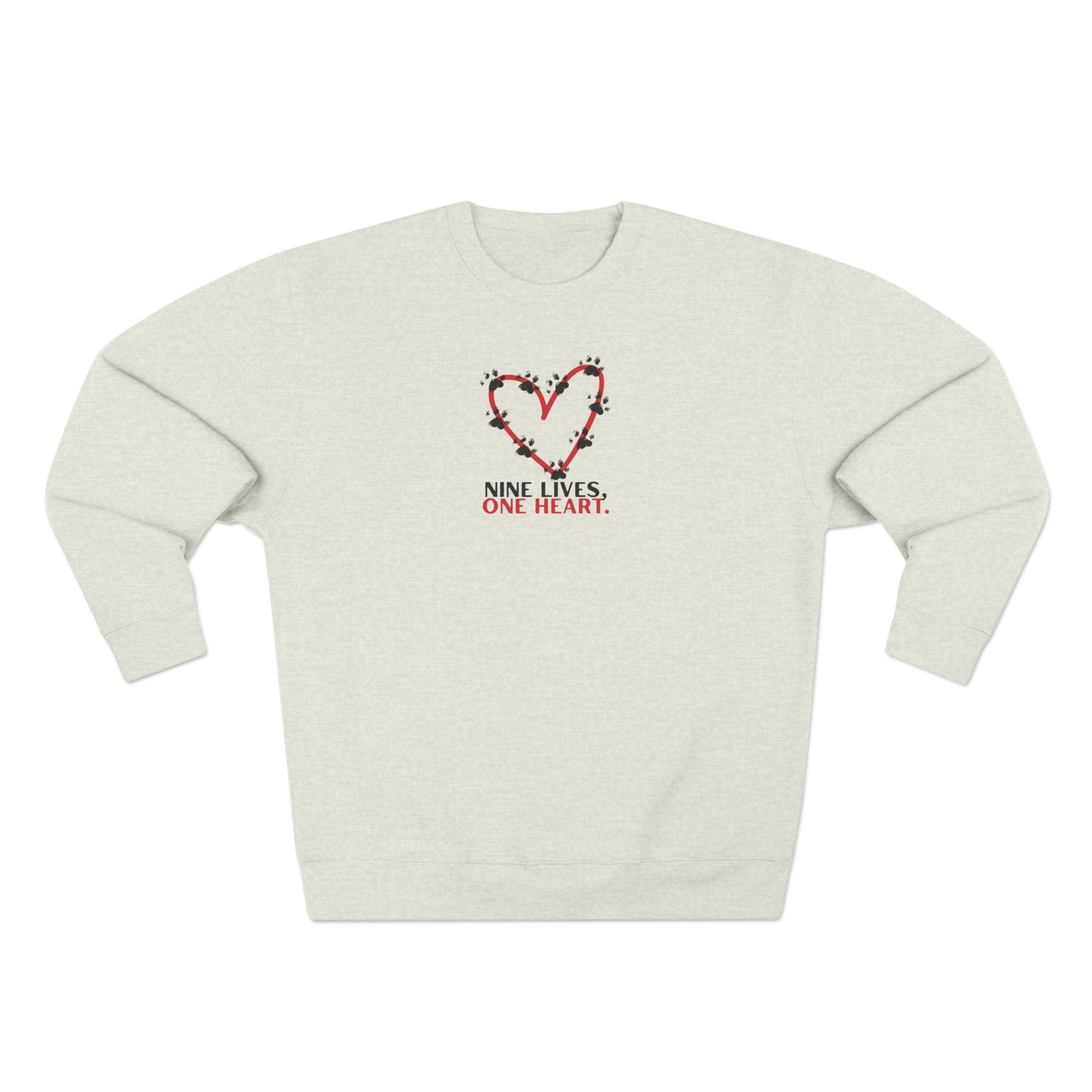 Nine Lives, One Heart – Cat Lover Sweatshirt