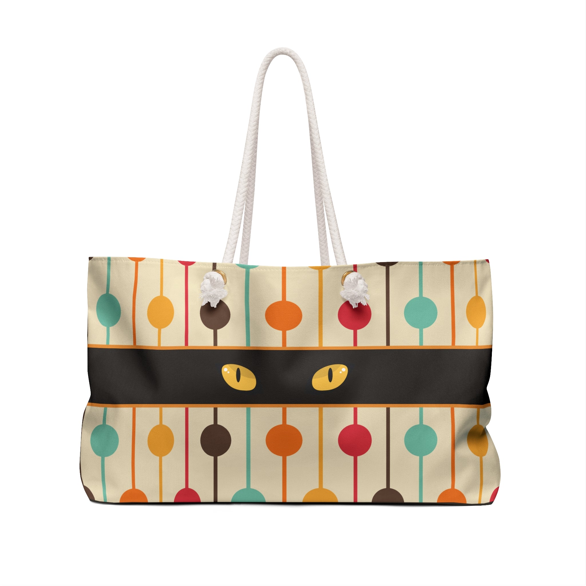 Peeking Cat Eyes Retro Weekender Bag