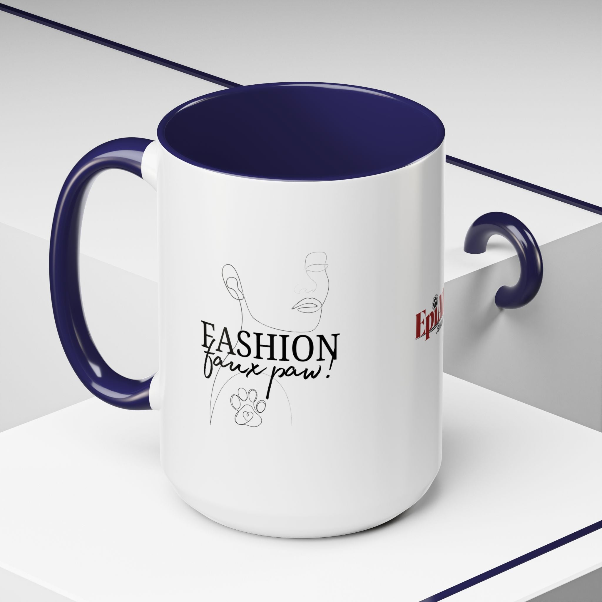 Photo depicting the ​Fashion Faux Paw Accent Coffee Mug (11, 15oz) from EpiAl's Shop.