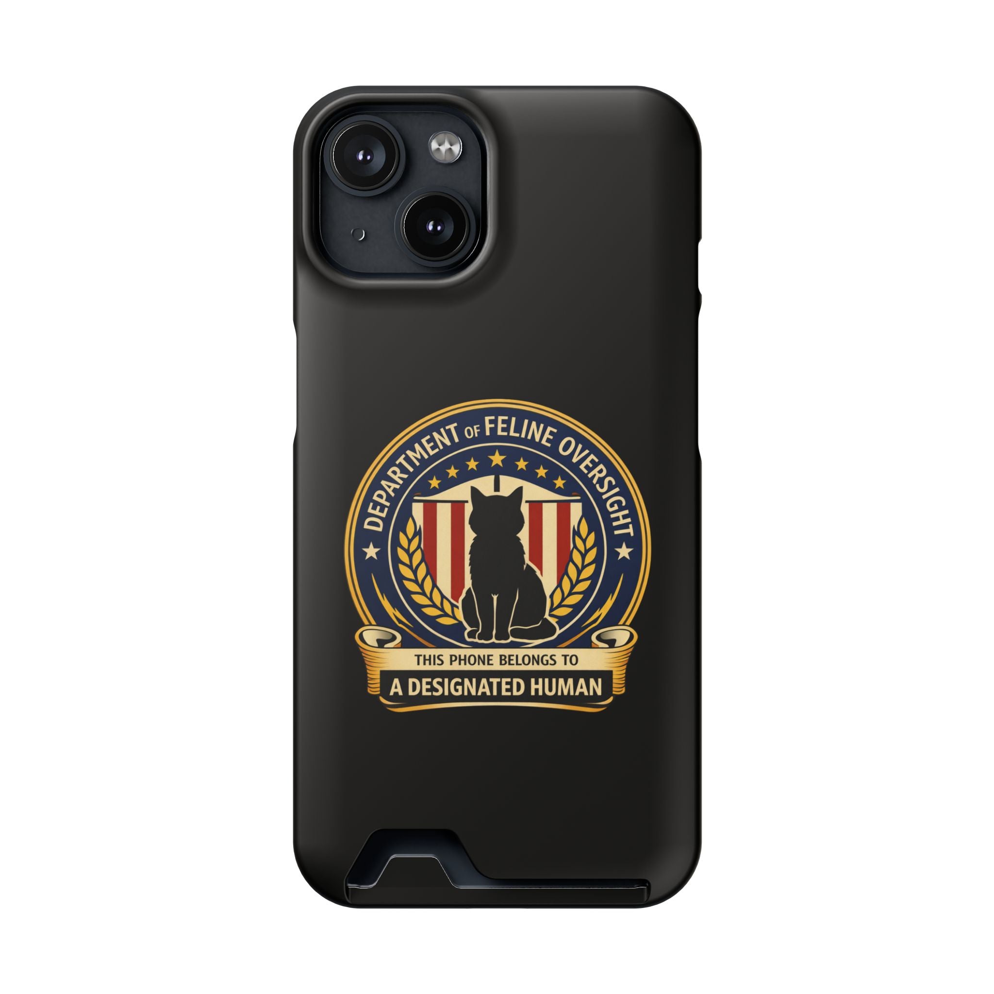 Department of Feline Oversight Samsung Galaxy Case – “Designated Human” Cat Seal, Slim Protective Case with Card Slot