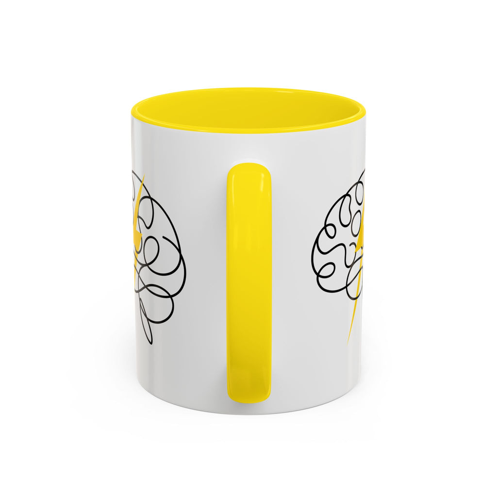 Brain Lightning Bolt Accent Coffee Mug