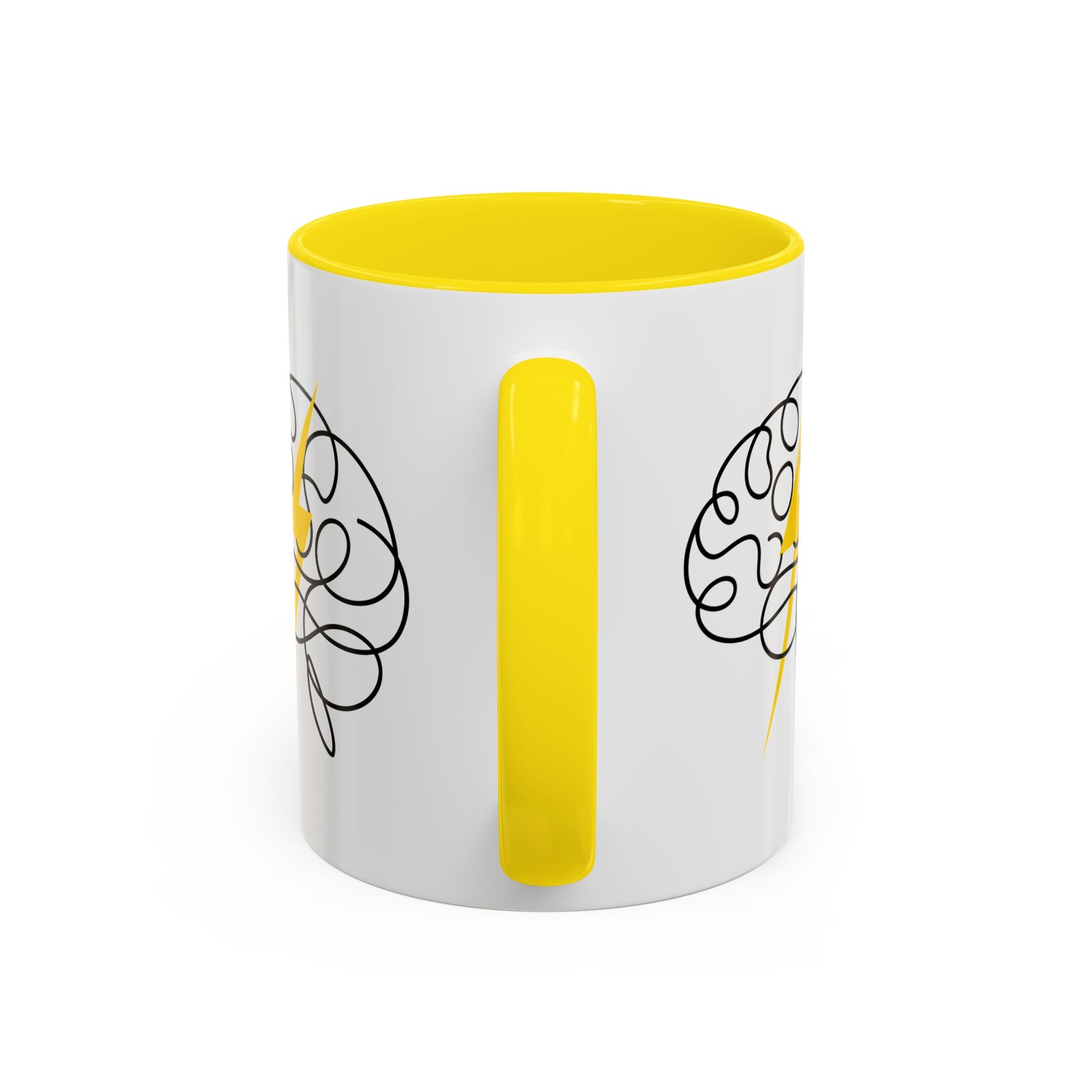 Brain Lightning Bolt Accent Coffee Mug