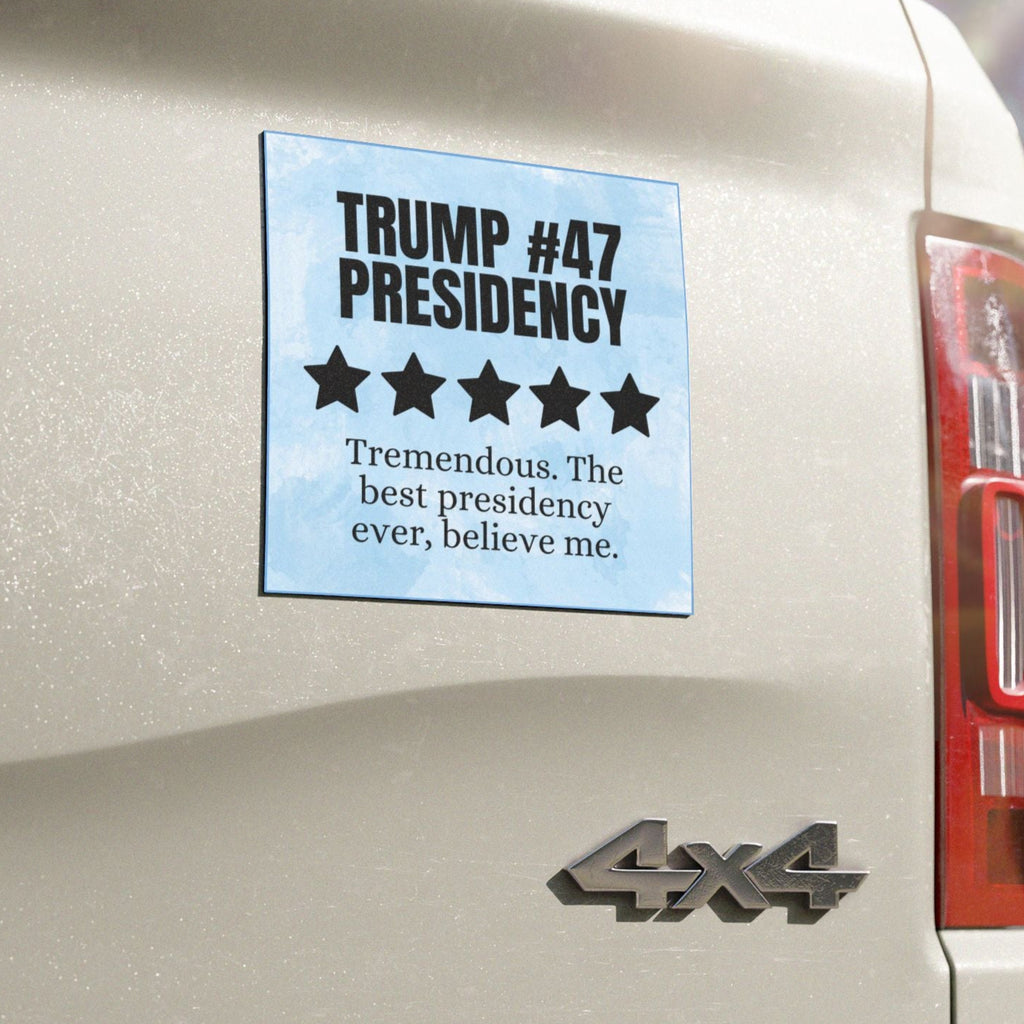 Trump #47 Presidency Five Star Review Car Magnet - Political Decor for Enthusiasts