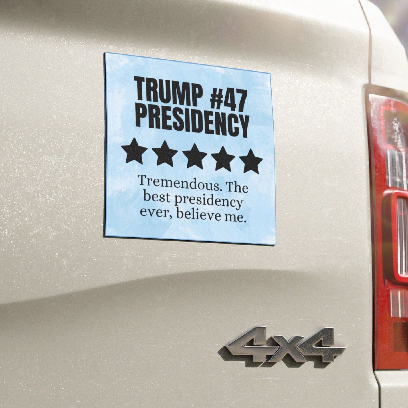 Trump #47 Presidency Five Star Review Car Magnet - Political Decor for Enthusiasts