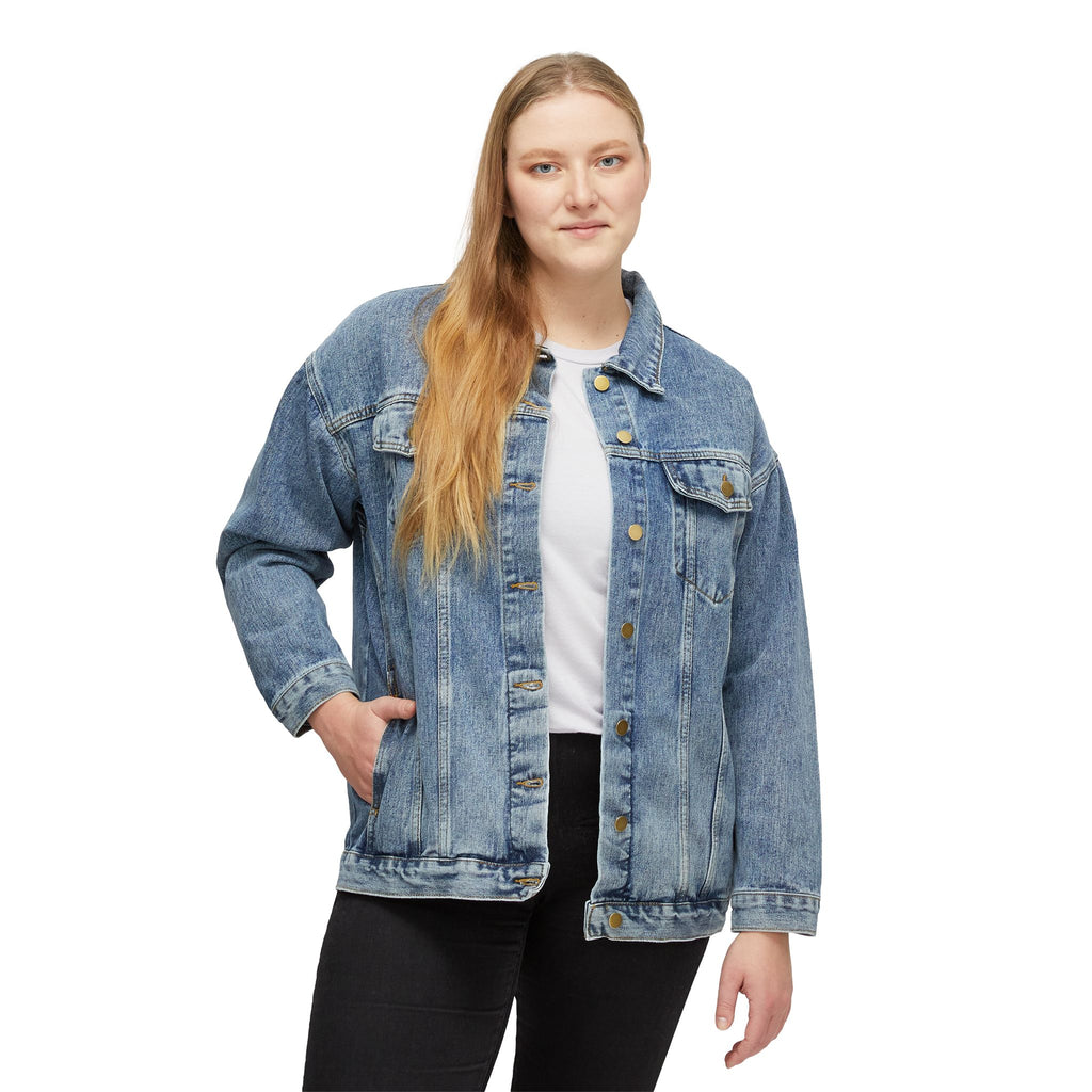 Executive Cat Lady Denim Jacket | Oversized Cat Lover Jean Jacket