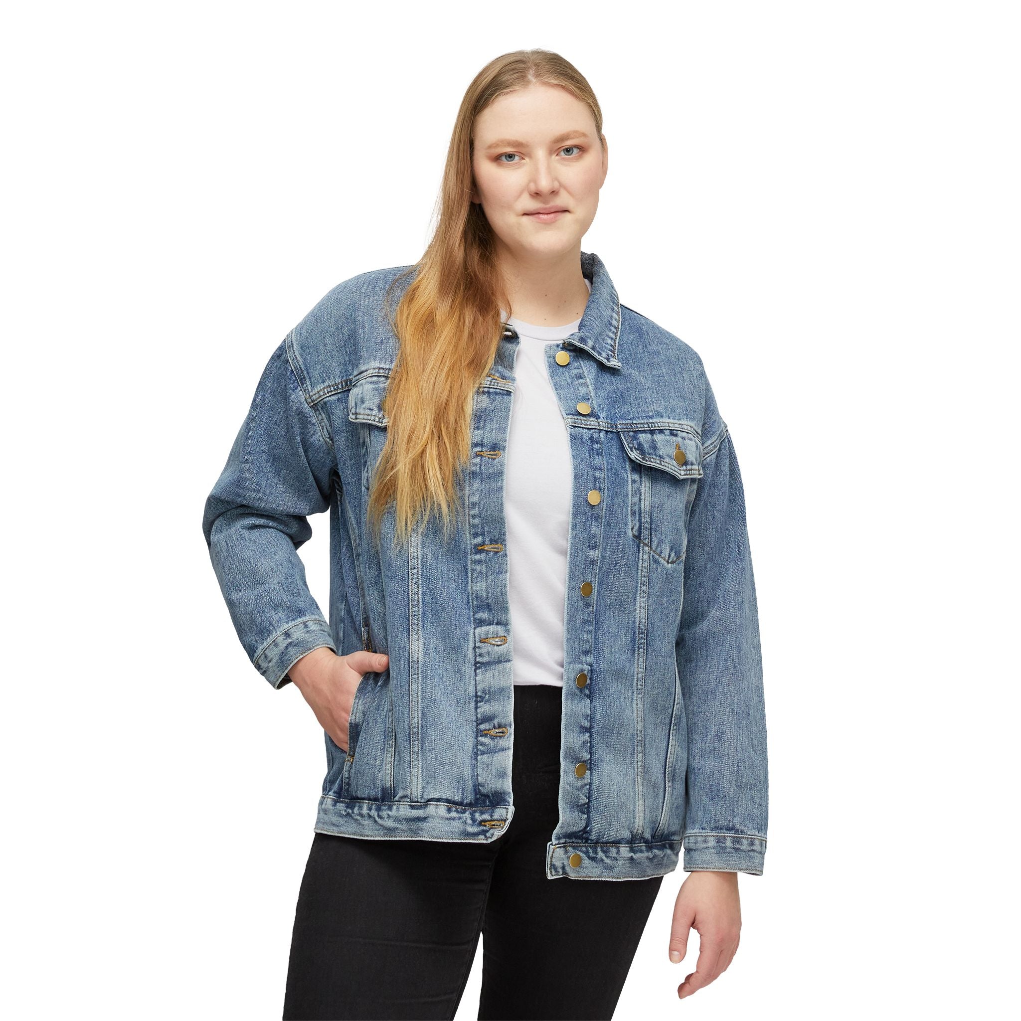 Executive Cat Lady Denim Jacket | Oversized Cat Lover Jean Jacket