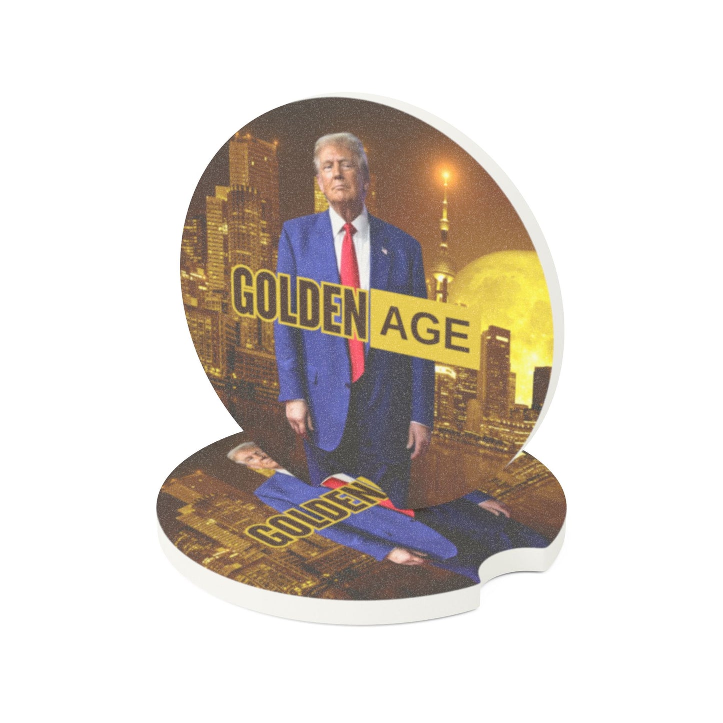 Trump Golden Age Soapstone Car Coaster