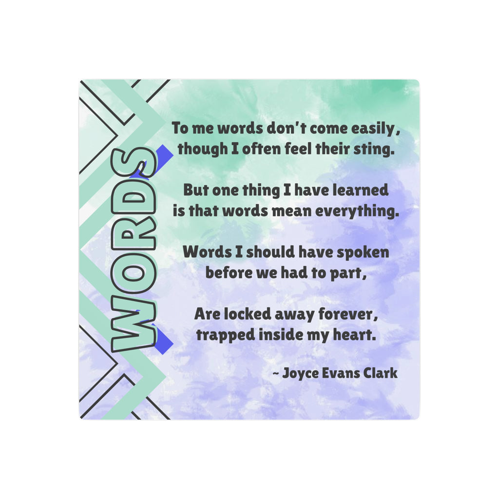 Words Poetry Metal Wall Art Sign, by JEC