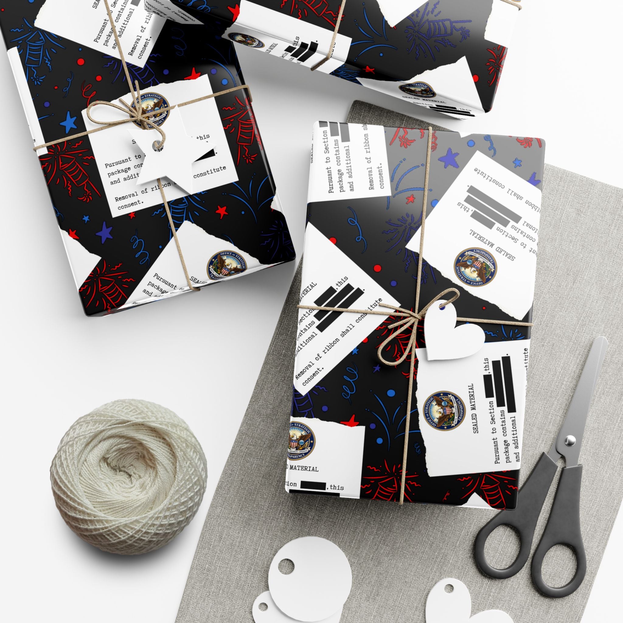 Classified Celebration Gift Wrap – Patriotic Parody Fireworks Wrapping Paper