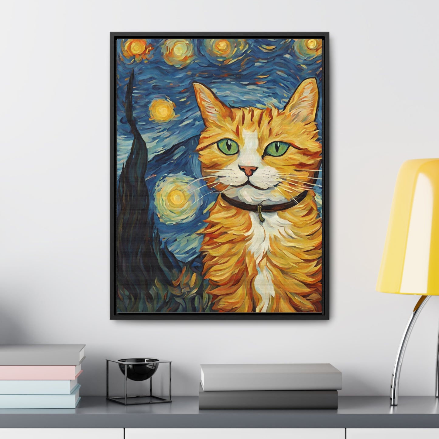Van Gogh Style Cat Gallery Canvas Wraps, Vertical Frame - Canvas - Epileptic Al’s Shop
