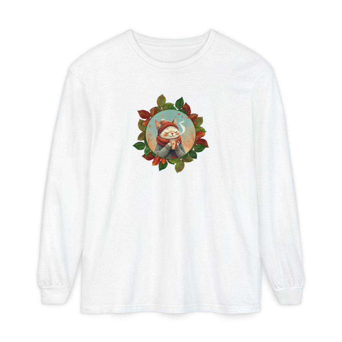 Country Autumn Kitty Long Sleeve T-Shirt | Fall Fashion