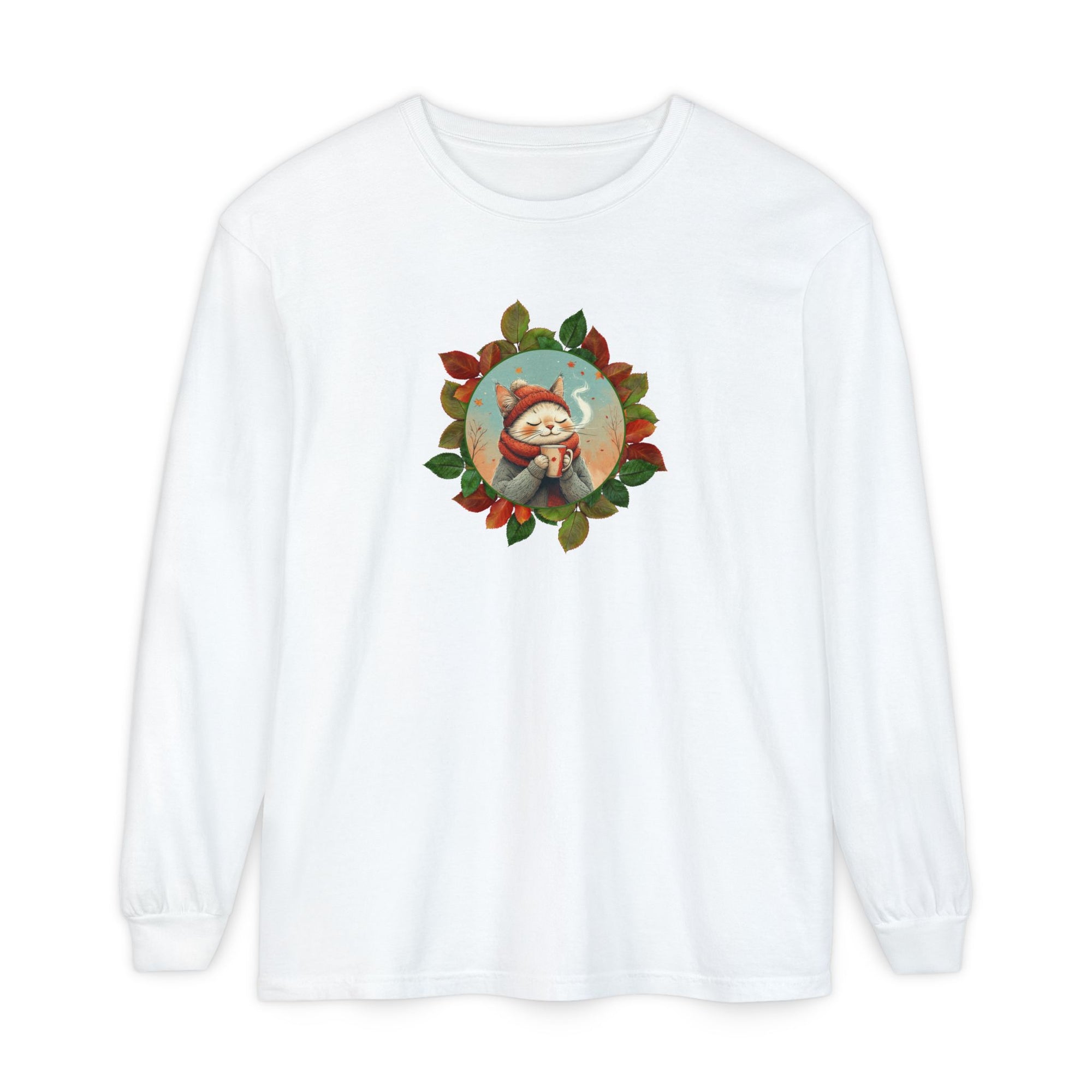 Country Autumn Kitty Long Sleeve T-Shirt | Fall Fashion