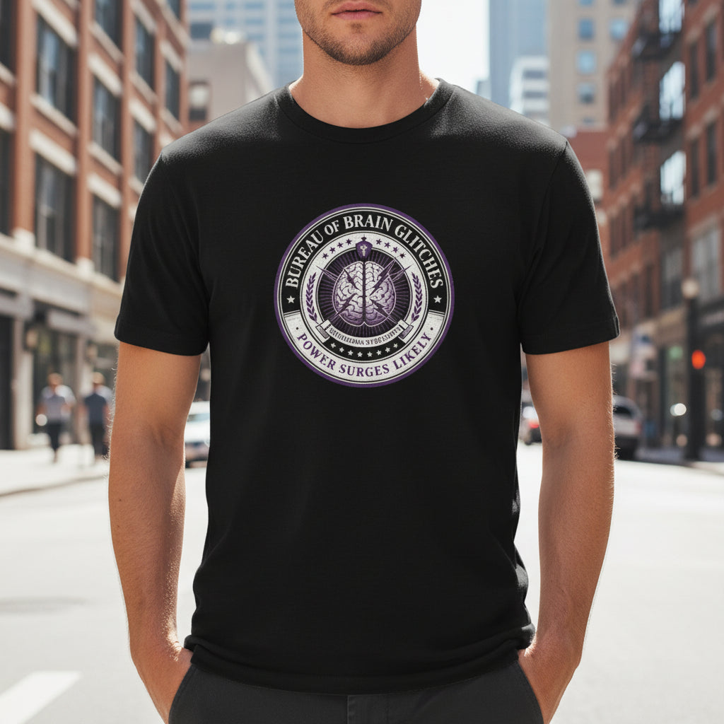 Bureau of Brain Glitches Tee – Power Surges Likely – Epilepsy Awareness Shirt