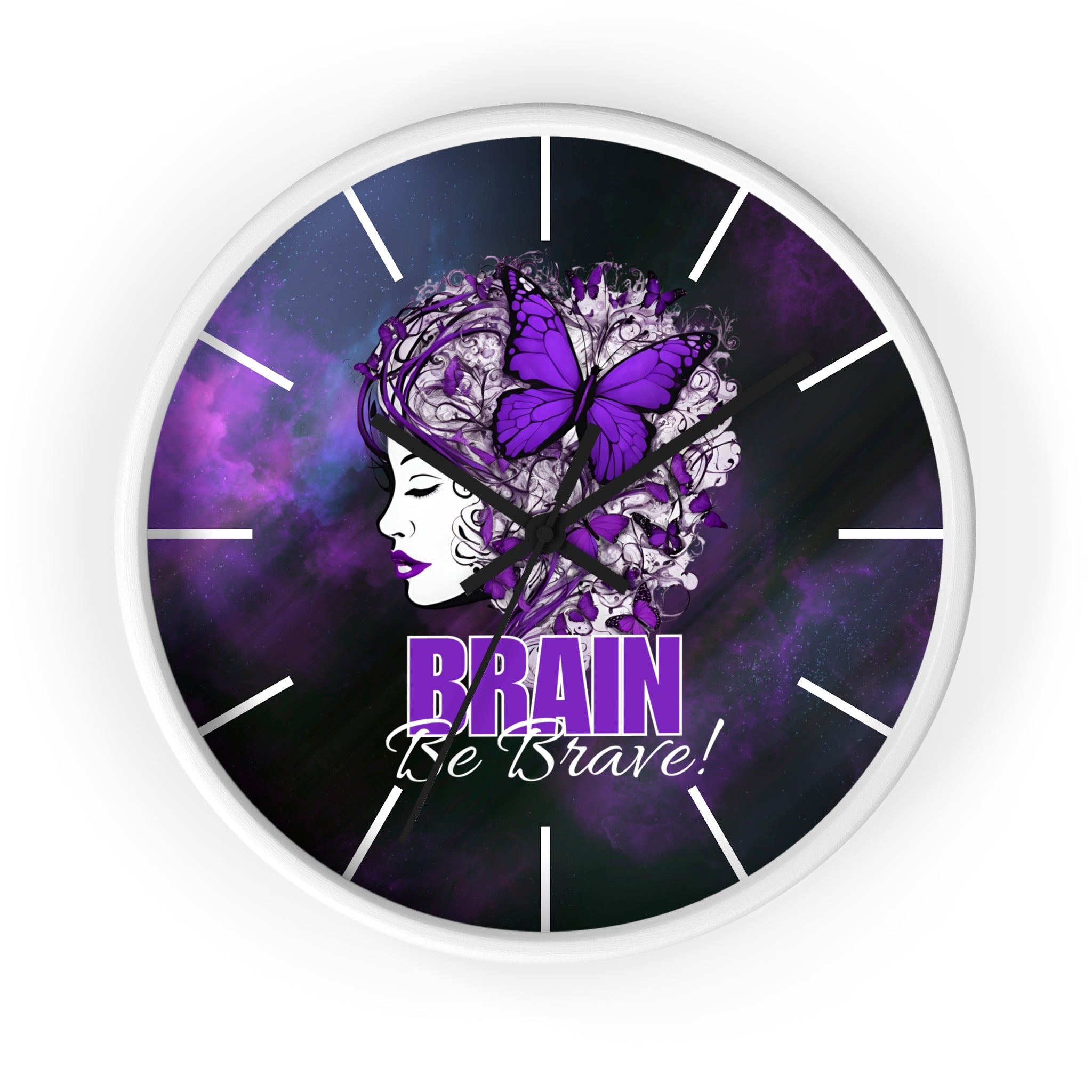Photo depicting the ​Beautiful Brain Be Brave Wall Clock from EpiAl's Shop.