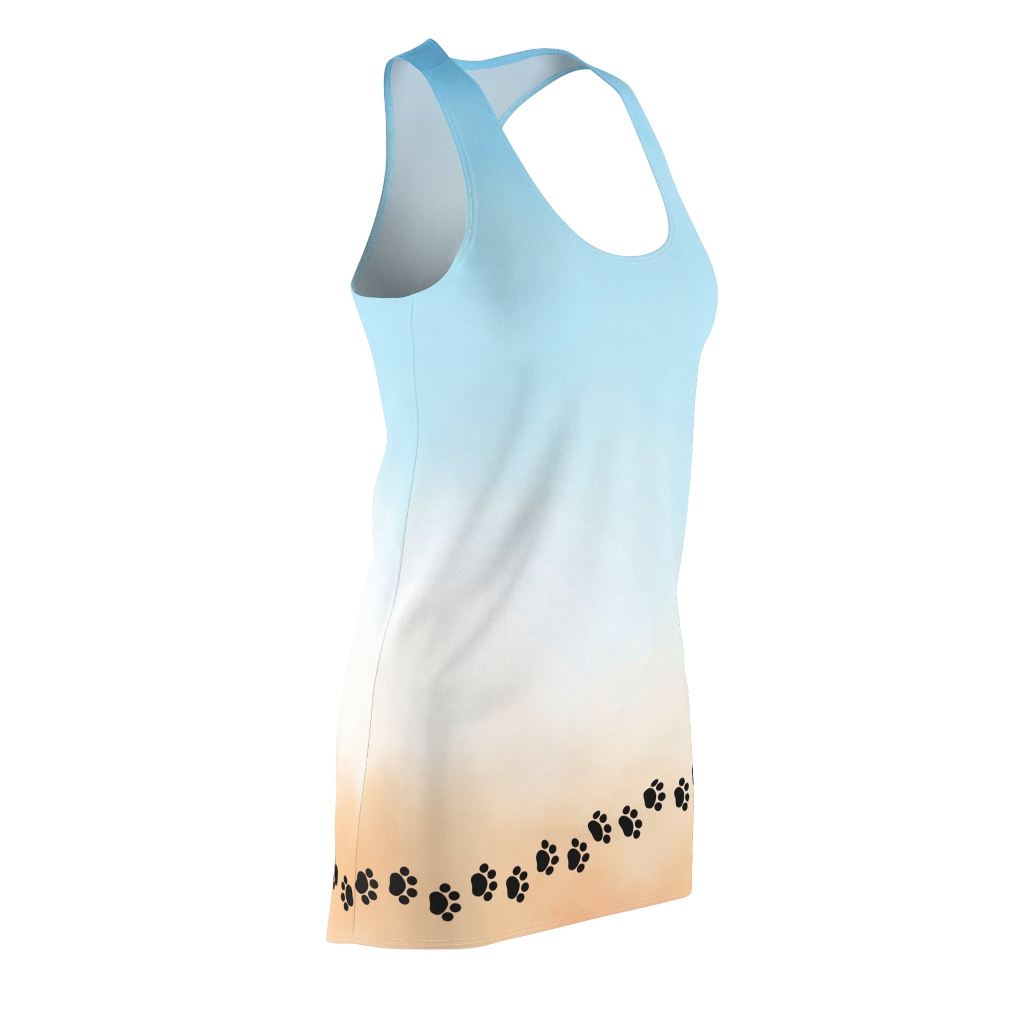 Paw Print Women's Racerback Dress - Beach Vibes for CatLovers Printify