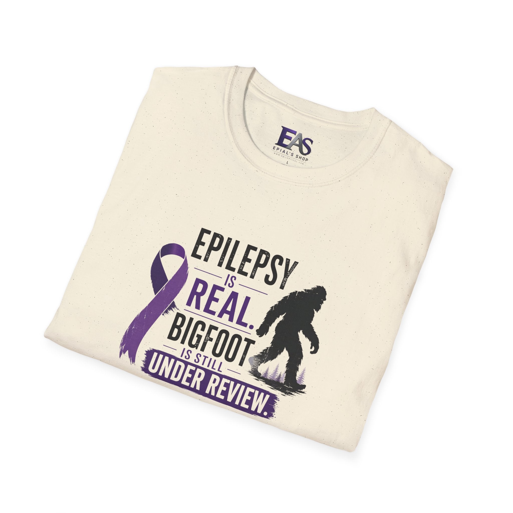 Epilepsy Awareness T-Shirt — "Epilepsy is Real" Purple Ribbon Bigfoot Design