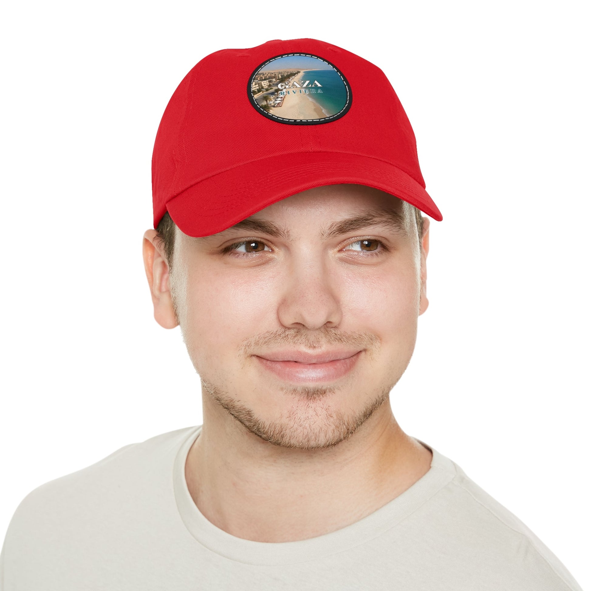 Gaza Riviera Dad Hat with Leather Patch Printify
