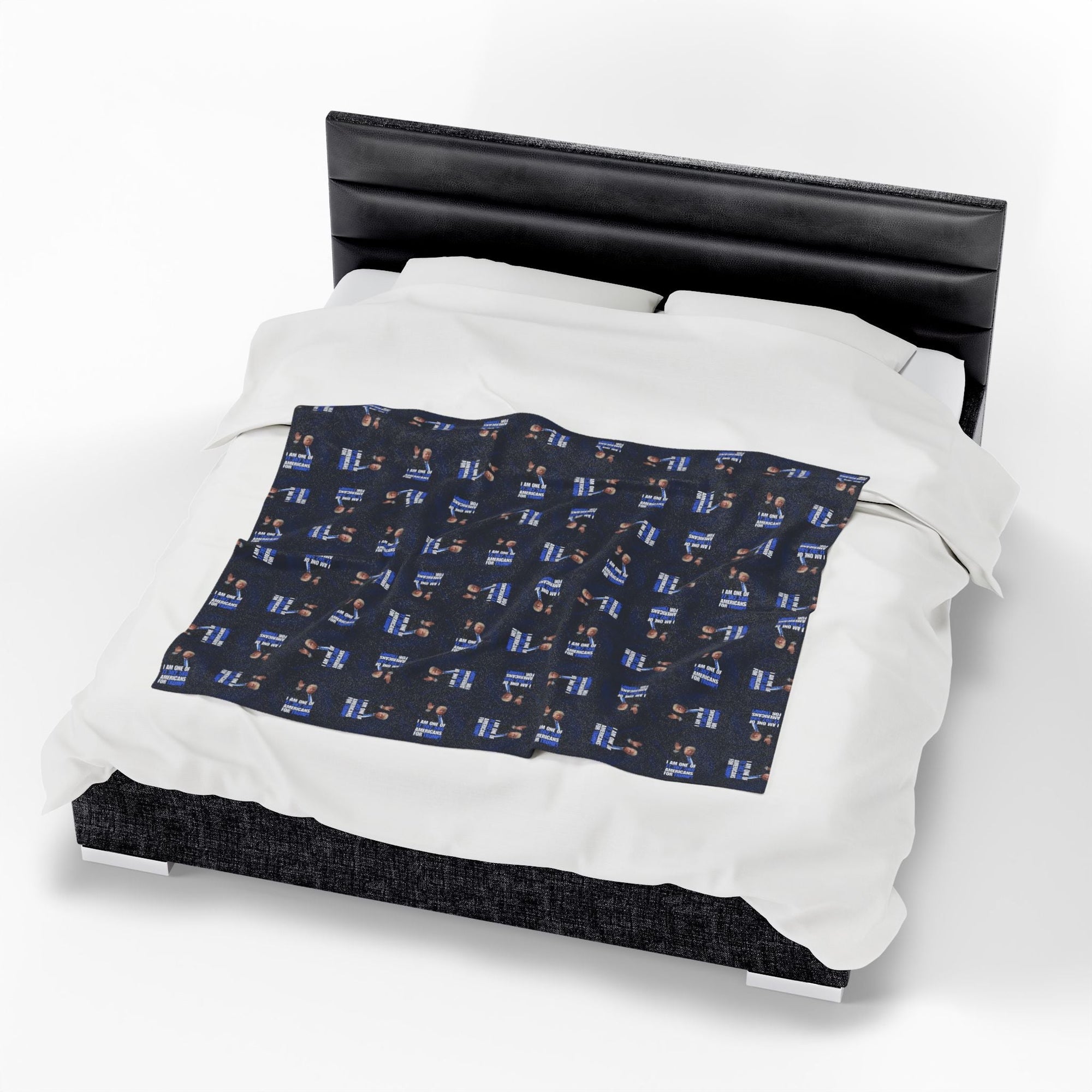 Cozy Velveteen Plush Blanket – Americans for Trump Design Printify