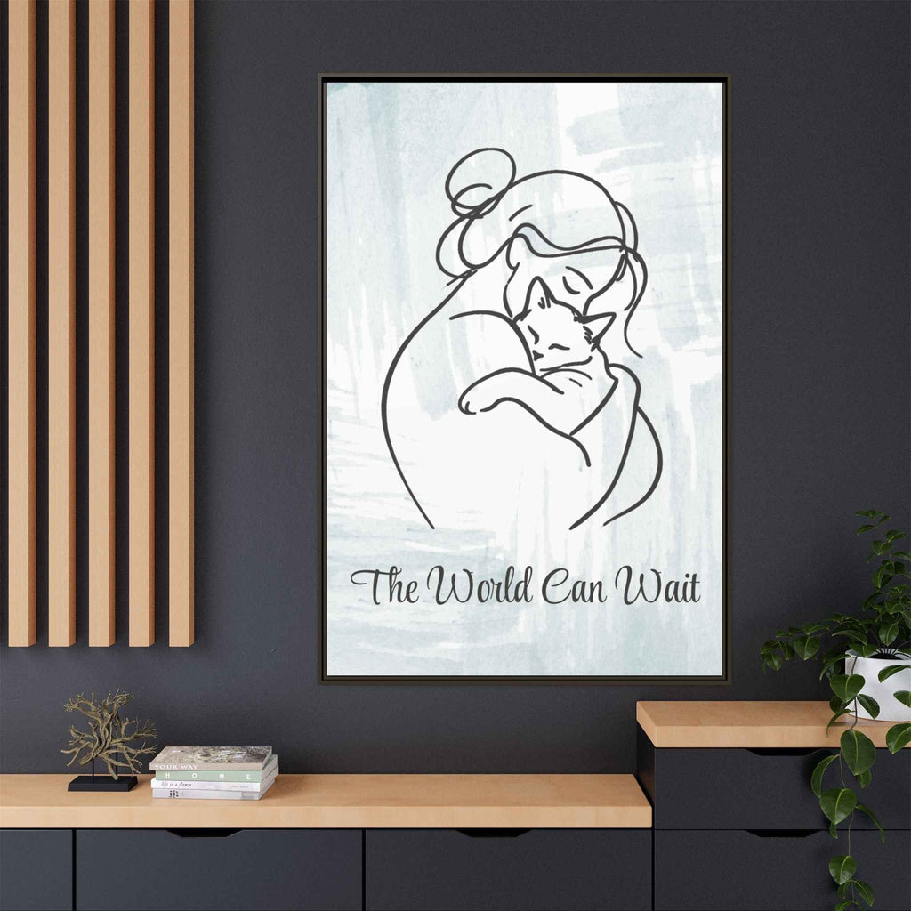 The World Can Wait Cat Canvas Print