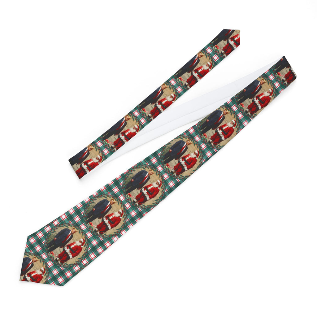 Festive Trump & Santa Holiday Necktie, Christmas Tie
