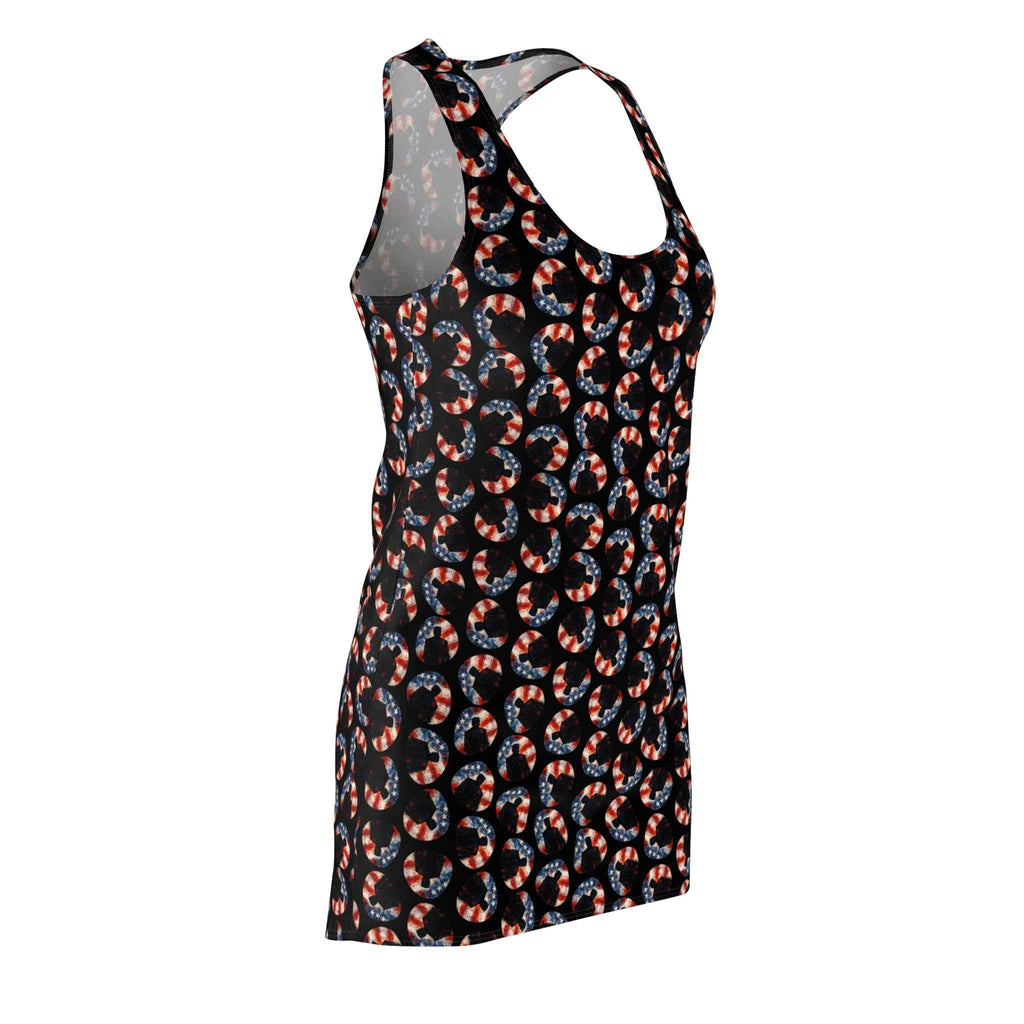 Stars & Stripes Crescent Racerback Dress – Patriotic Athletic Tank Dress