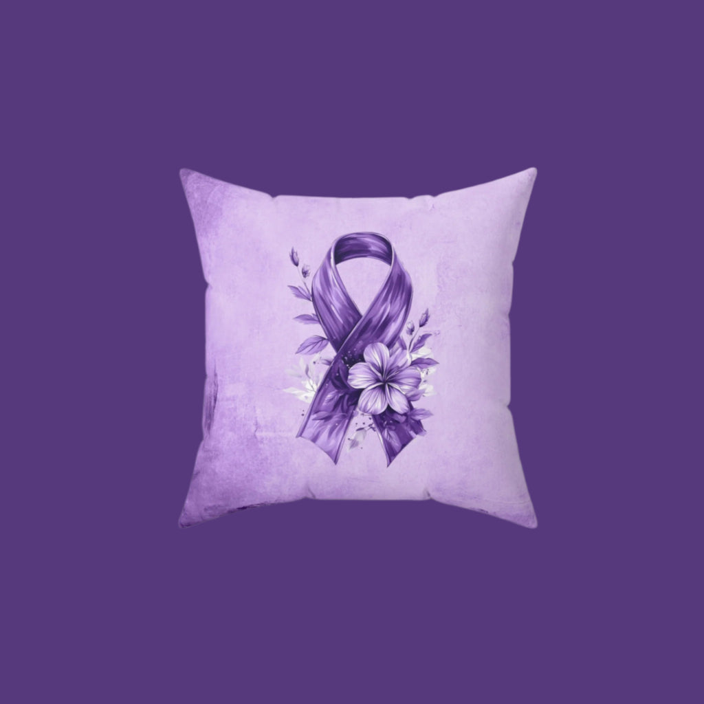 Grungy Purple Ribbon Decorative Pillow, Home Decor