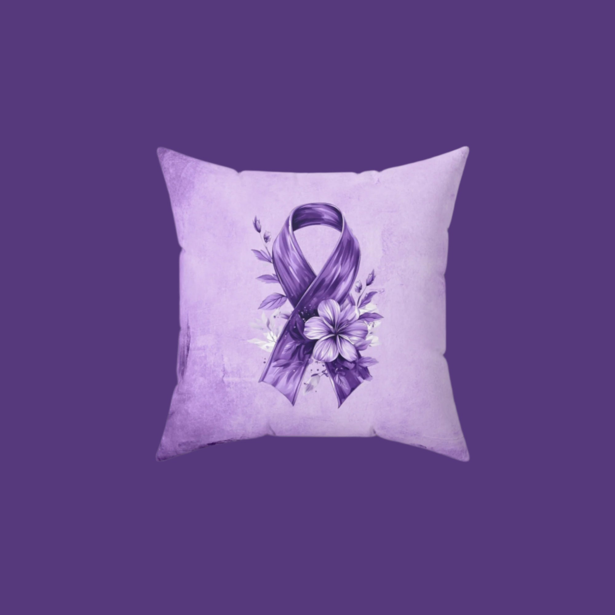 Grungy Purple Ribbon Decorative Pillow, Home Decor