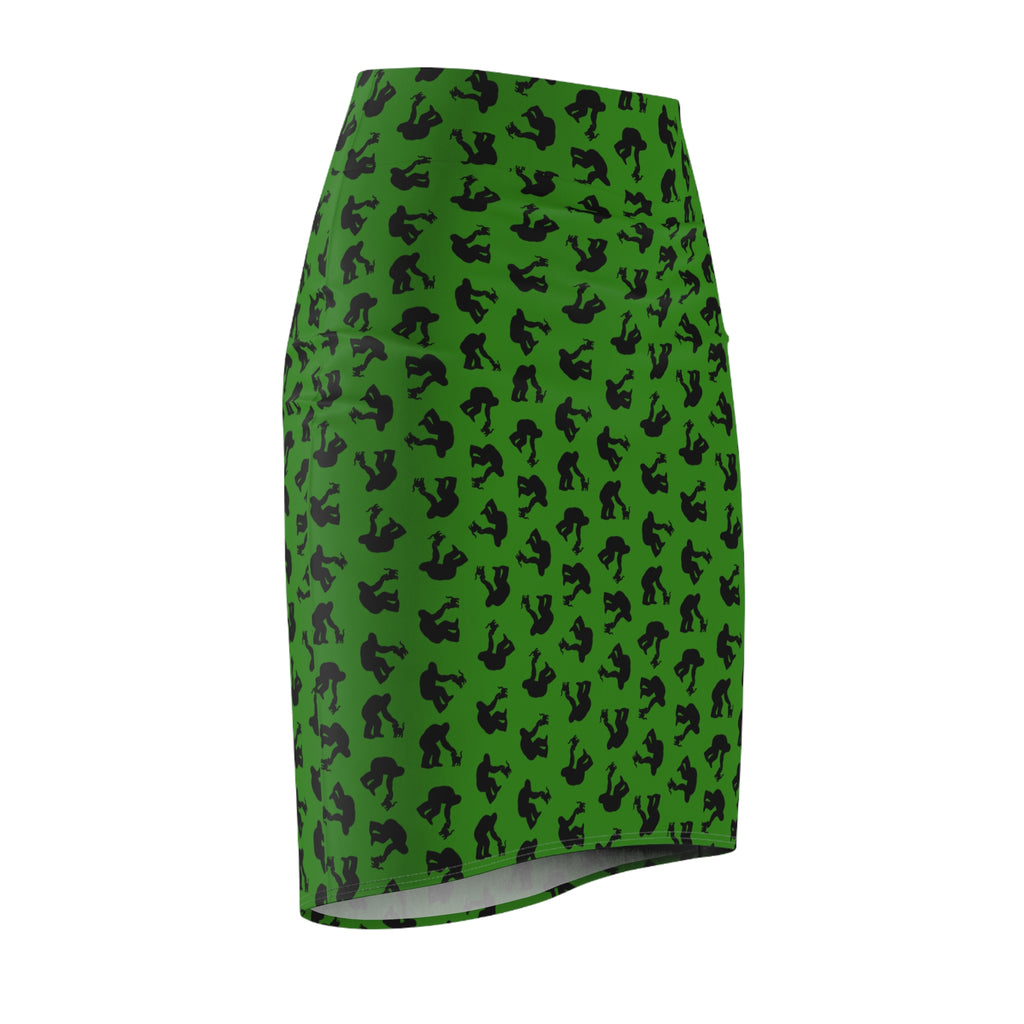 Bigfoot and Kitty Green Pencil Skirt