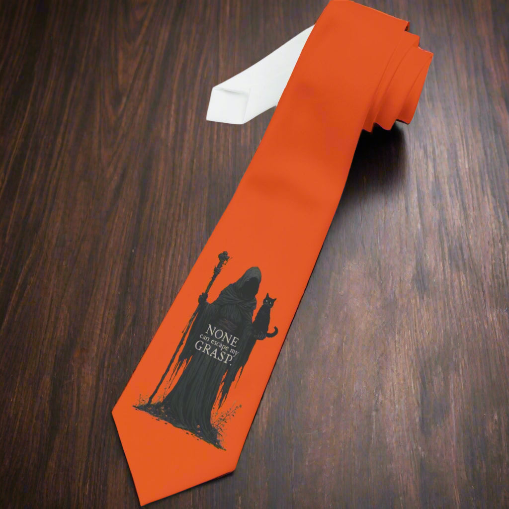 Halloween Spirit Grim Reaper Necktie, Unique Gift